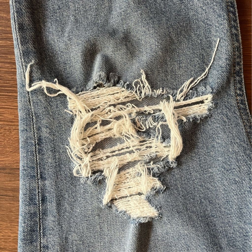 Agolde 👖 AGOLDE Riley Ripped Lightwash Denim Jeans – Size 32 Size 32" / US 10 / IT 46 - 8 Thumbnail