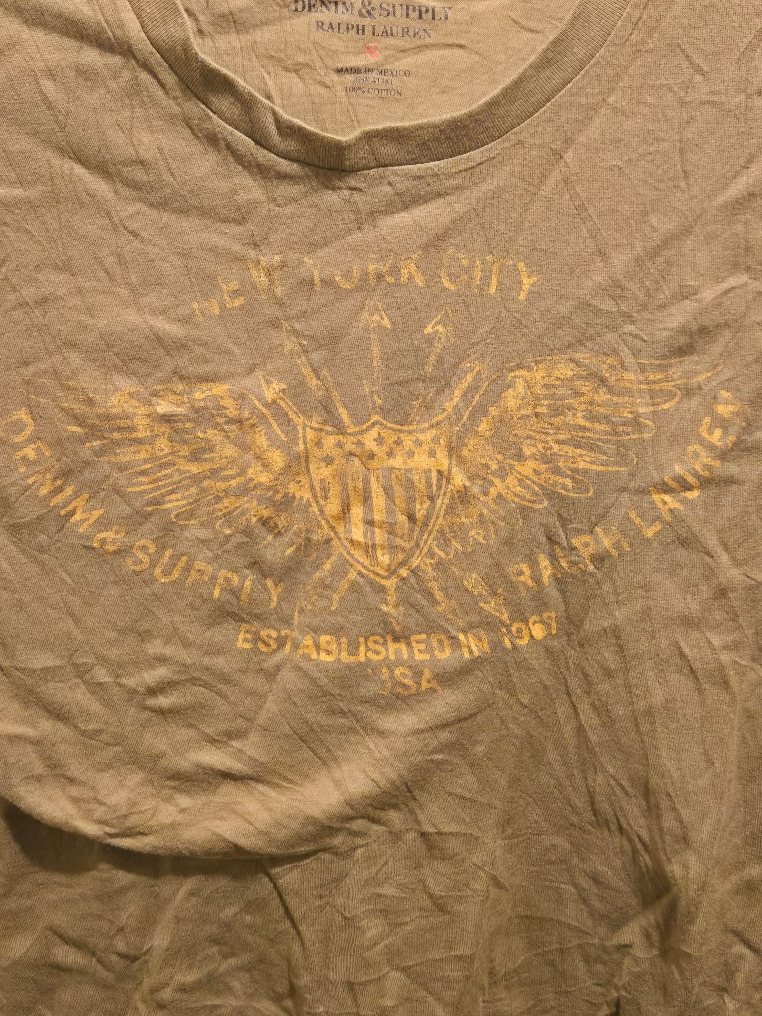 Ralph Lauren Denim & Supply Ralph Lauren T-Shirt Mens S Olive Graphic Size US S / EU 44-46 / 1 - 3 Thumbnail