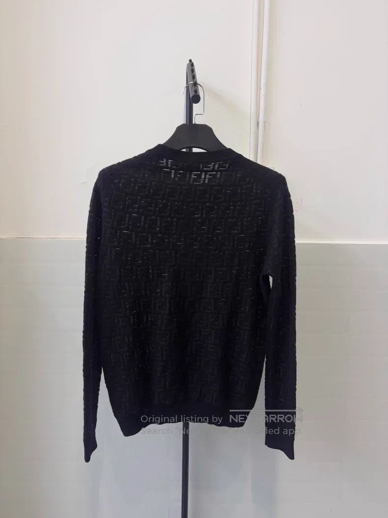 Fendi Fendi FF Pattern Round Neck Knit Woolen Sweater - Black Size US L / EU 52-54 / 3 - 2 Thumbnail