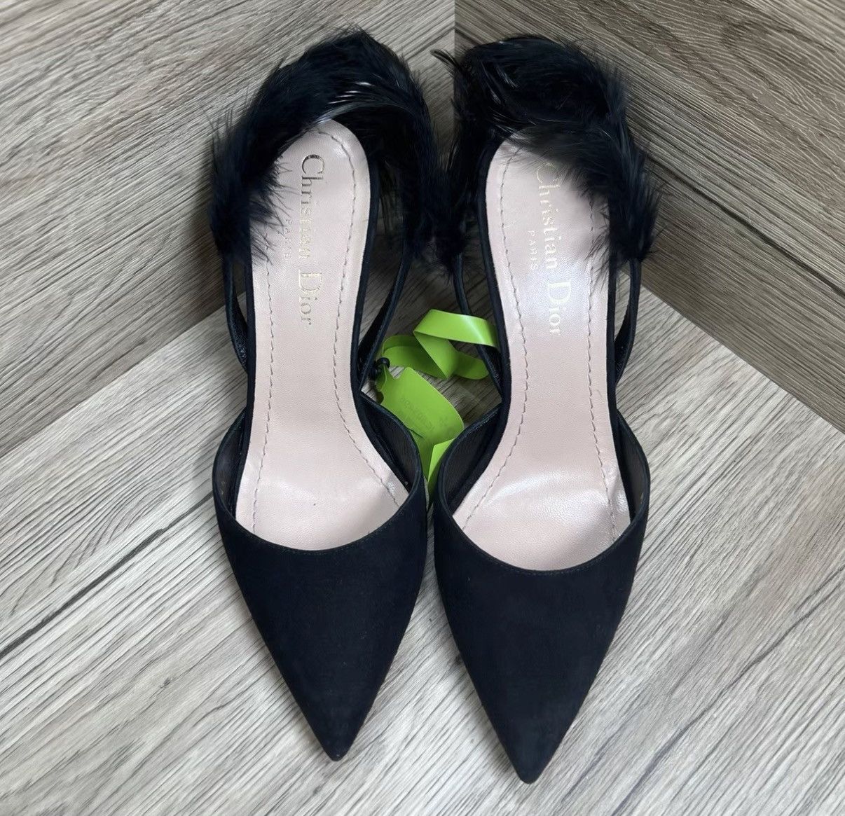 Dior Dior Black Feather High Heels J41 Size US 4.5 / IT 34.5 - 2 Thumbnail
