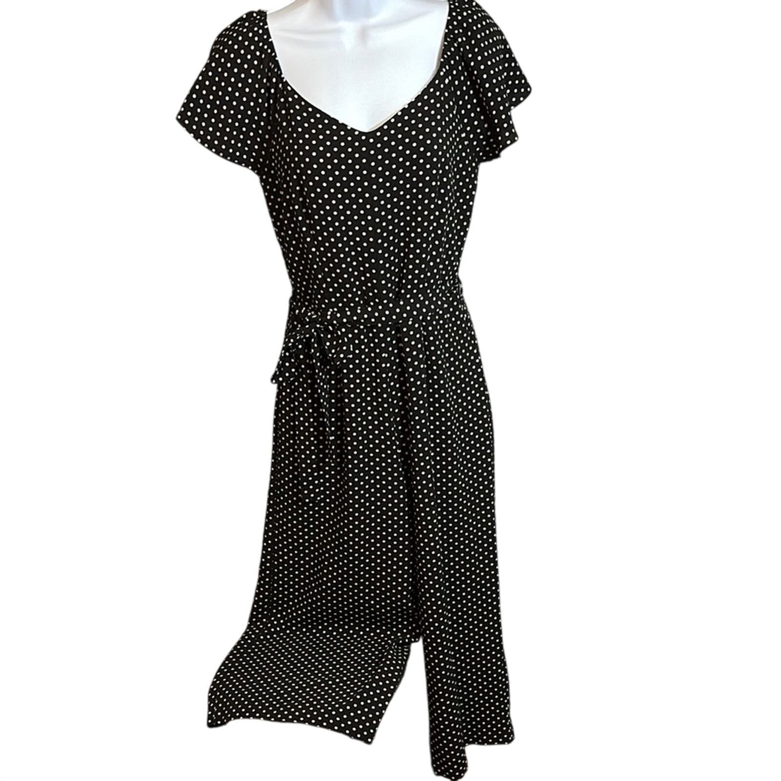 The Unbranded Brand Monteau Black Polka Dot Jumpsuit - Small Size 28" / US 6 / IT 42 - 1 Thumbnail