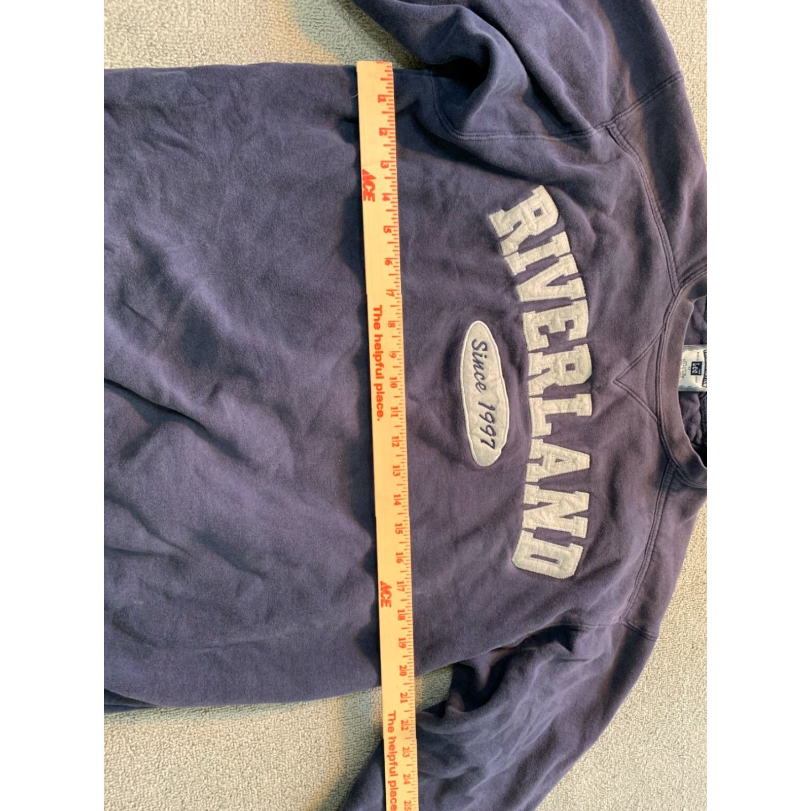 Lee Lee Riverland Mens Medium M Sweatshirt Blue Long Sleeve Pullover Round Neck All Seasons Heavyweight Regular Size US M / EU 48-50 / 2 - 8 Thumbnail