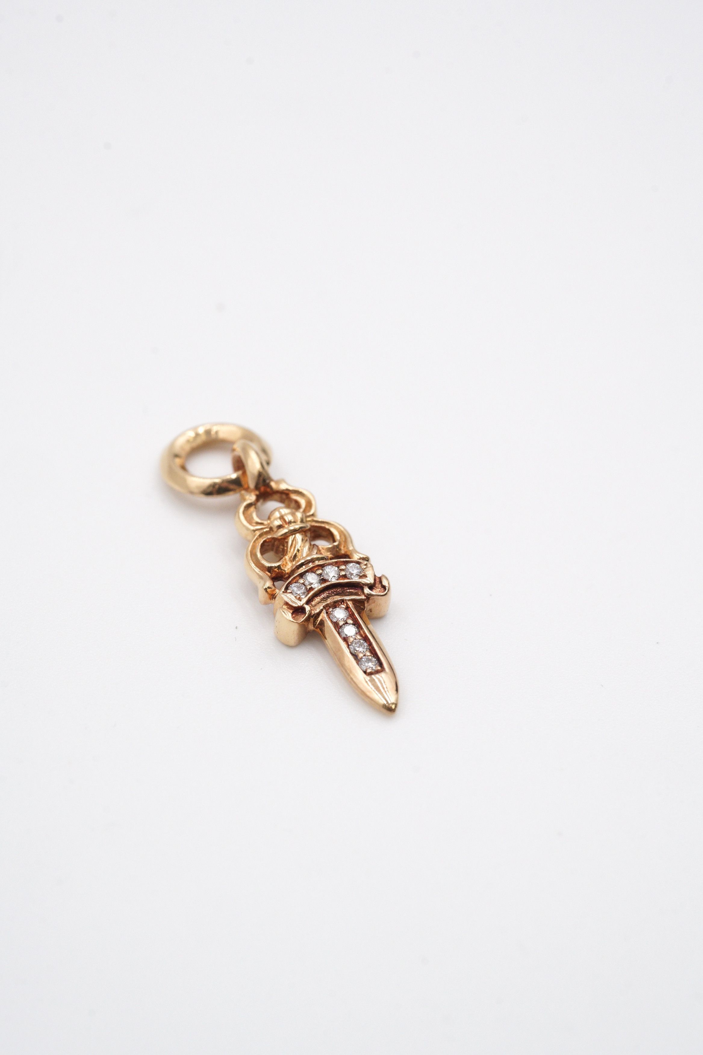 Chrome Hearts Chrome Hearts 22K Gold Dagger with White Diamonds Size ONE SIZE - 6 Thumbnail