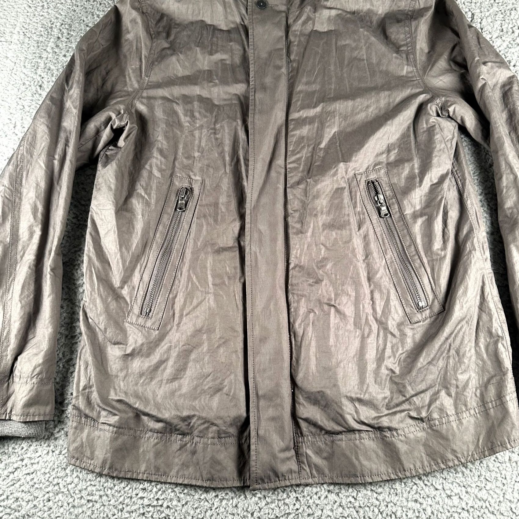 John Varvatos John Varvatos S Hooded Zip Front Lightweight Gray Casual Coat Lined Jacket Mens Size US S / EU 44-46 / 1 - 3 Thumbnail