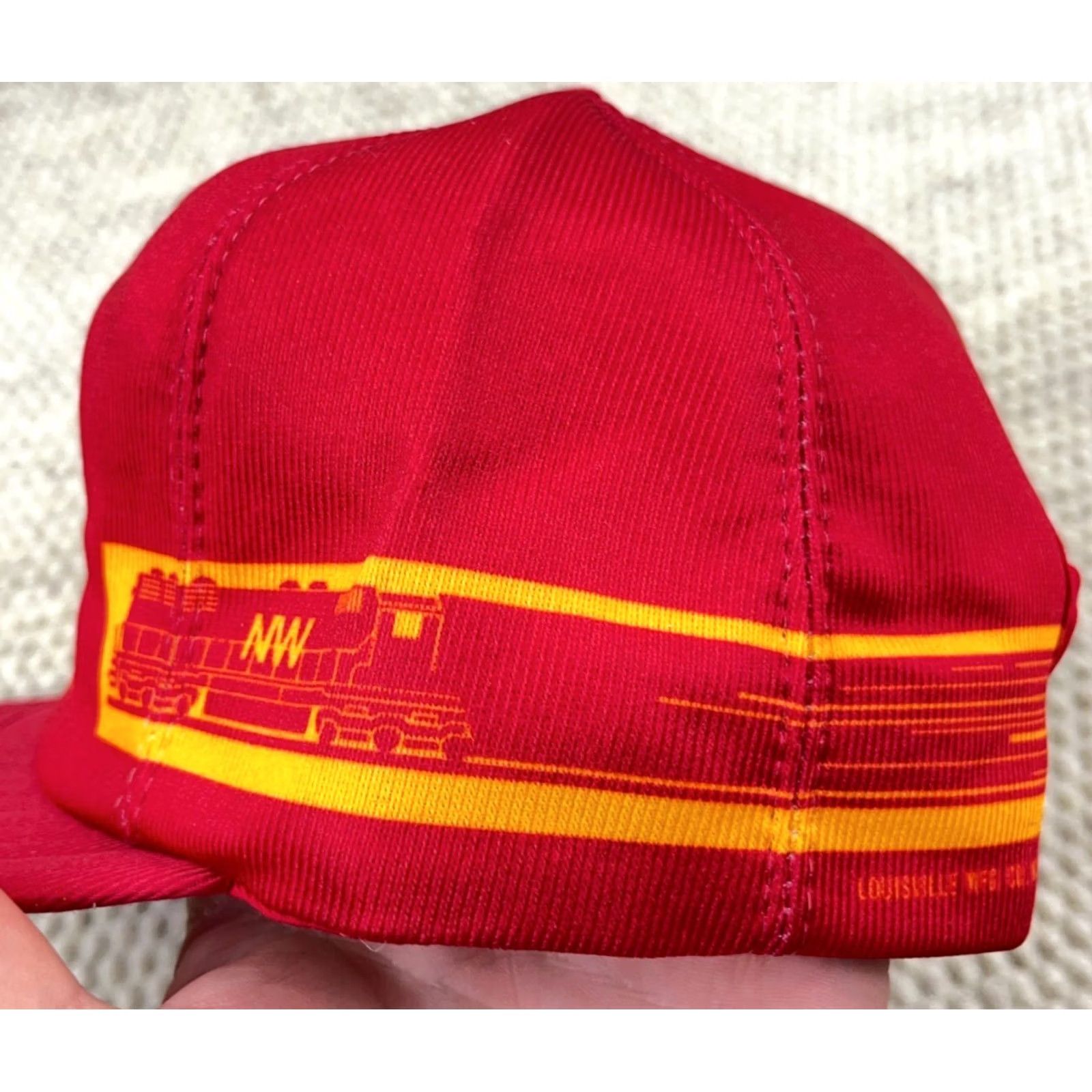 Vintage VINTAGE Louisville MFG Trucker Hat Cap One Size Men Red 80s 90s Advertising USA Classic Mesh Back Adjustable Lightweight Polyester Knit Hat Size ONE SIZE - 6 Thumbnail