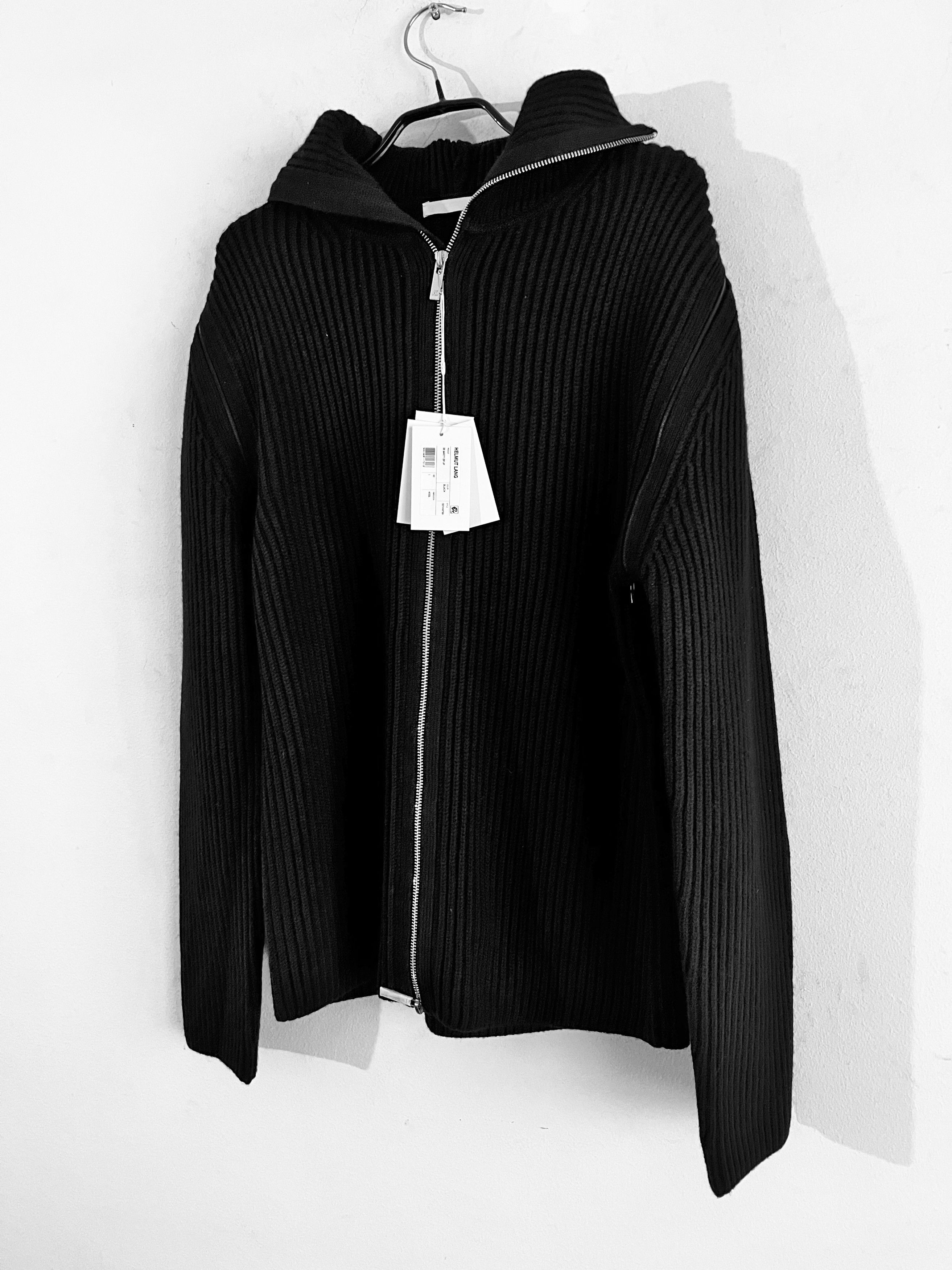 Helmut Lang Balaclava Hooded Ribbed Wool Sweatshirt Size US L / EU 52-54 / 3 - 14 Thumbnail