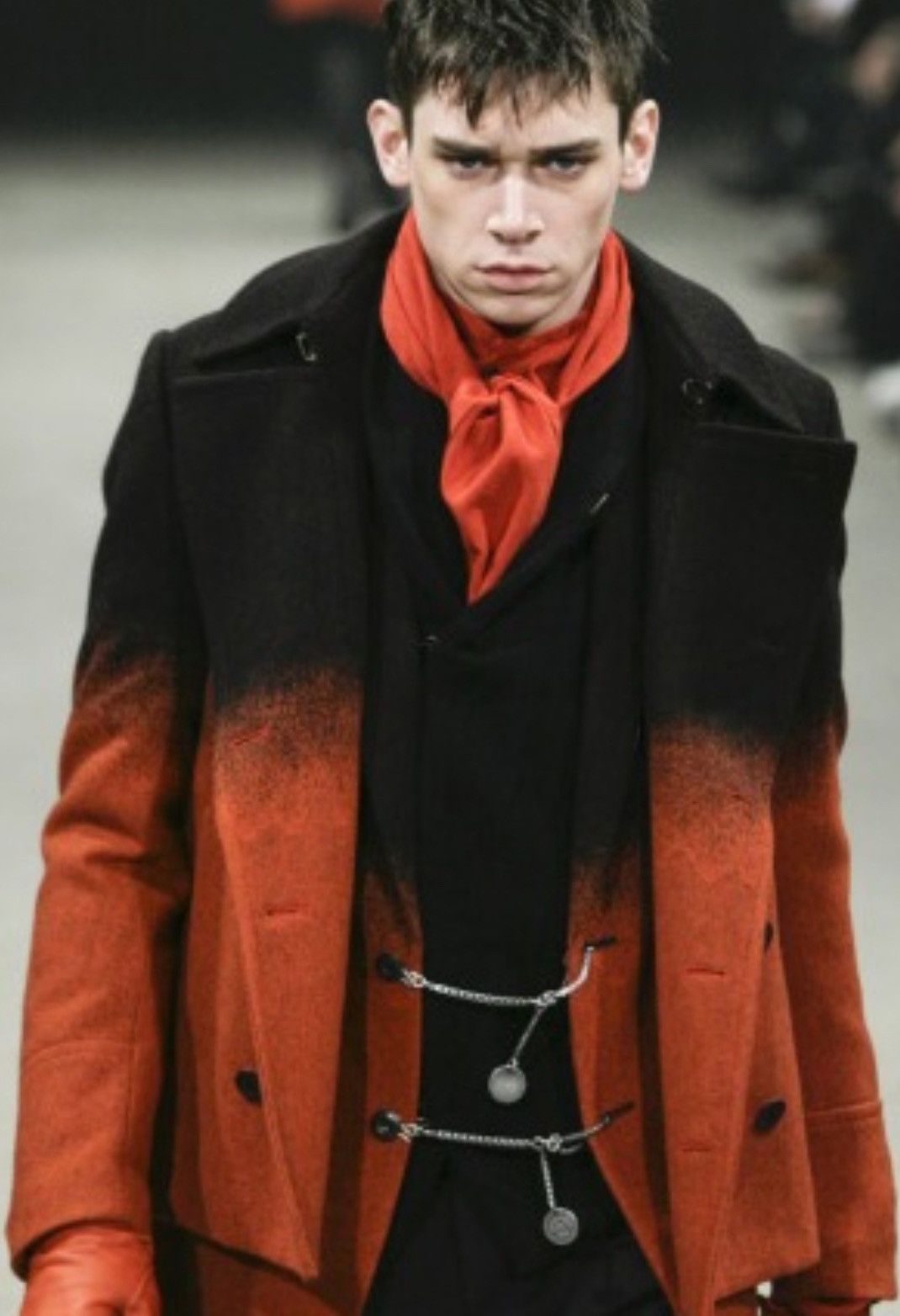 image of Kazuyuki Kumagai Attachment Fall 2009 Ombré Archive Coat in Black, Men's (Size Small)