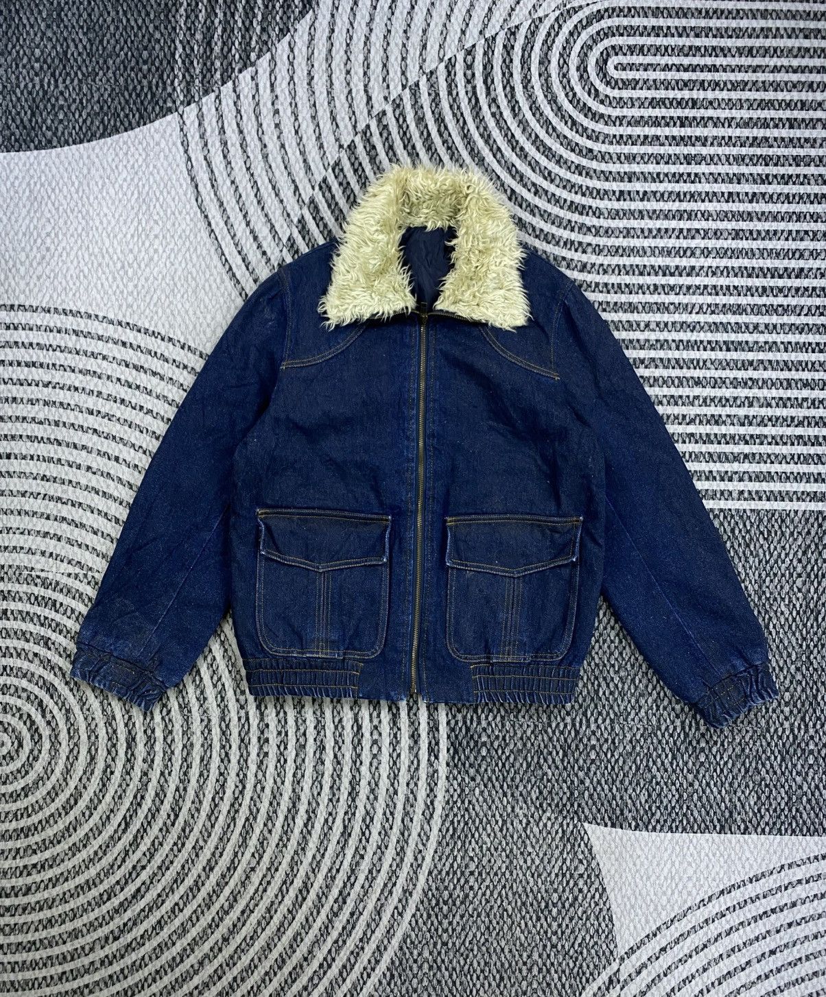 Vintage 🔥RARE Vintage Japan Detroit Sherpa Collar Denim Jacket Size US M / EU 48-50 / 2 - 1 Thumbnail