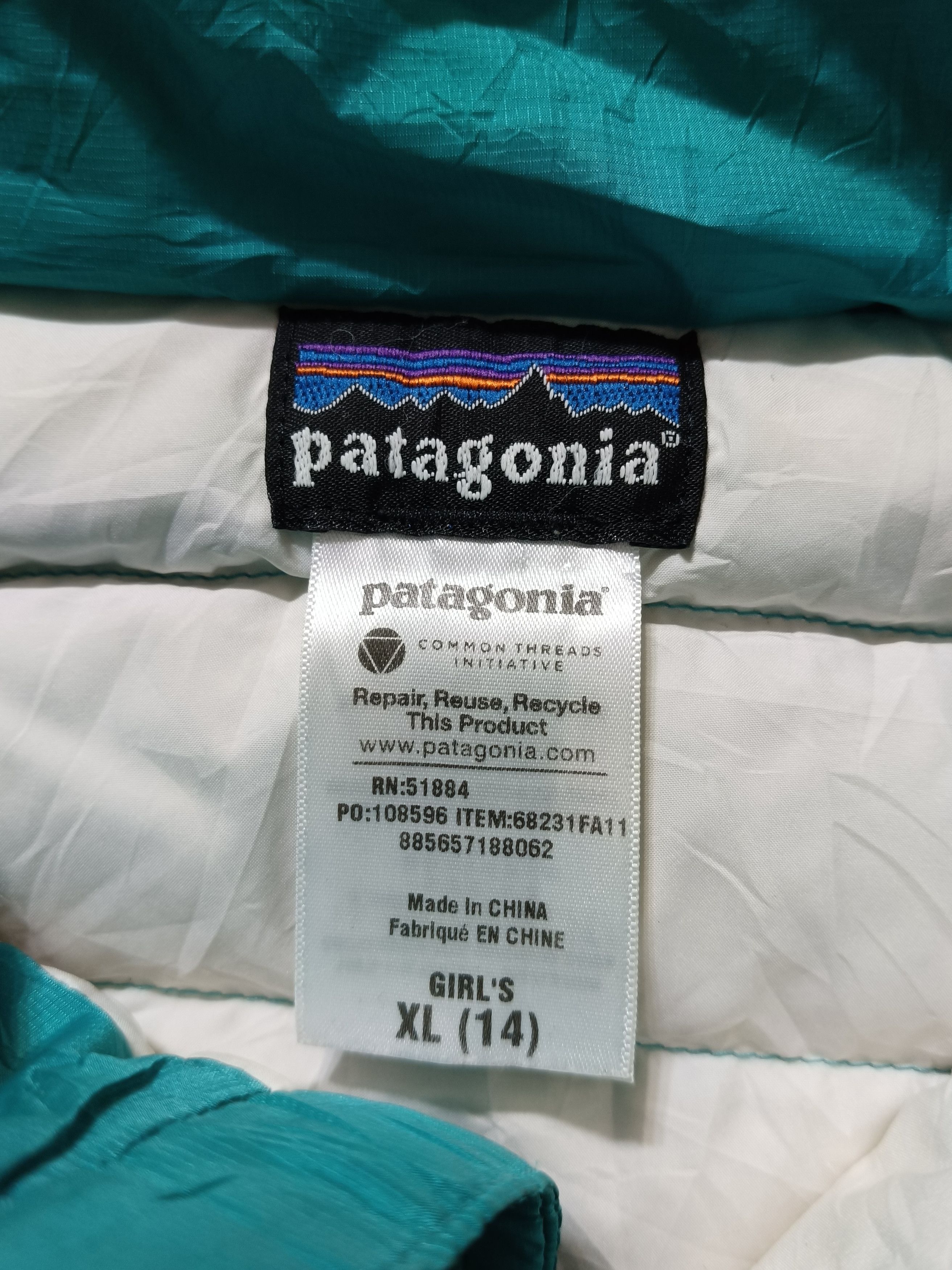 Patagonia Girls XL PATAGONIA Green Goose Down Puffy Jacket Womens XS-S Size S / US 4 / IT 40 - 5 Thumbnail