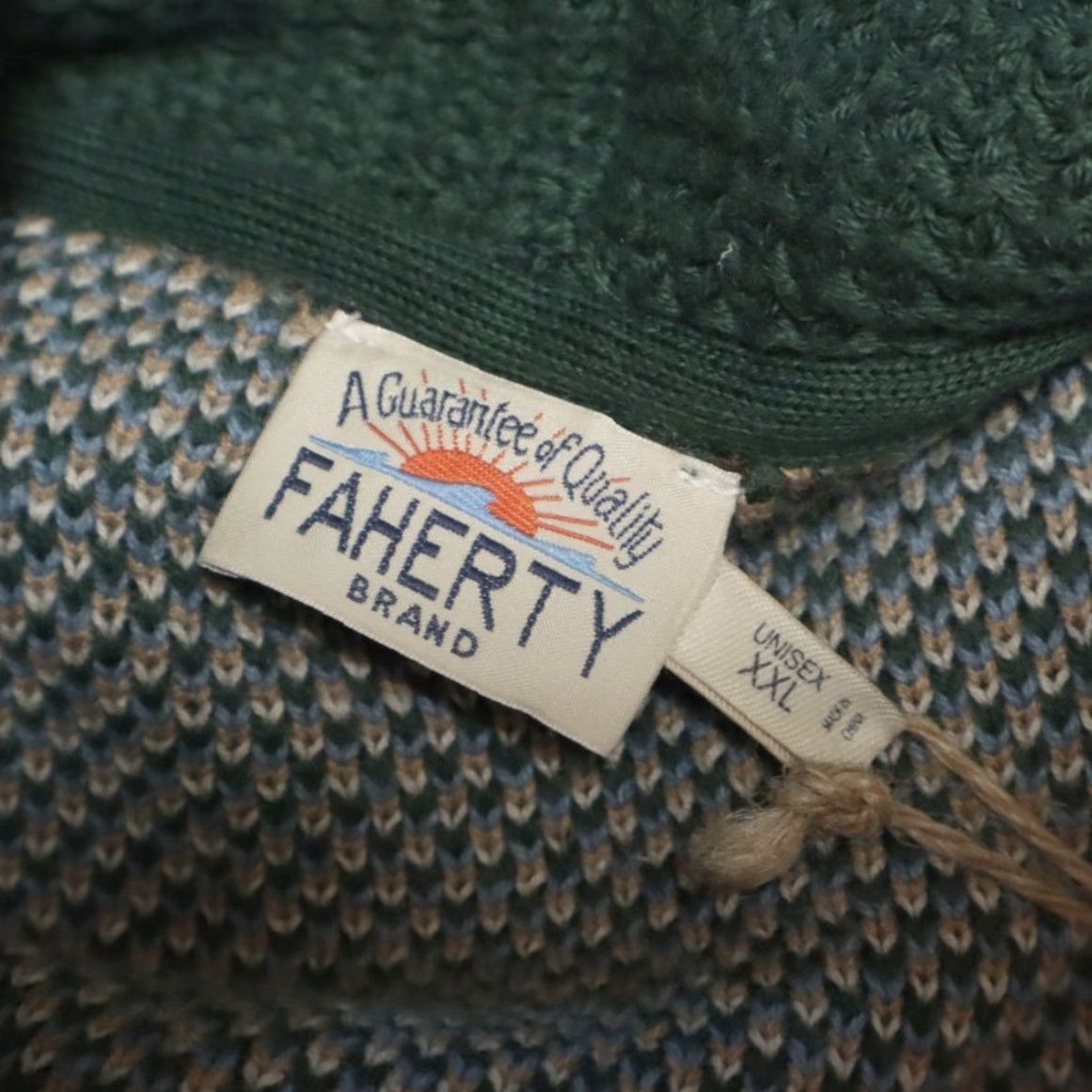 Faherty Faherty Camp Cardigan Cowichan Solid Long Sleeve Sweater Green 2XL Mens Shirt Size US XXL / EU 58 / 5 - 6 Thumbnail