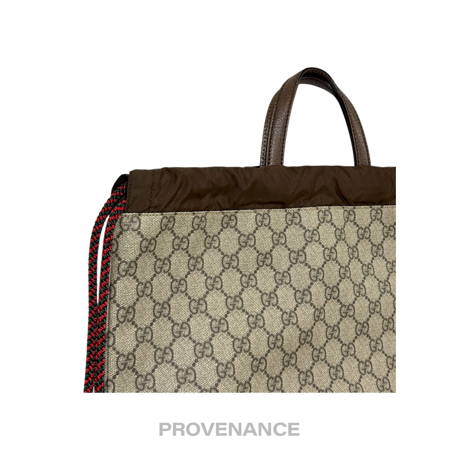 Gucci 🔴 Gucci Neo Vintage Drawstring Tote Backpack - GG Canvas Size ONE SIZE - 4 Thumbnail