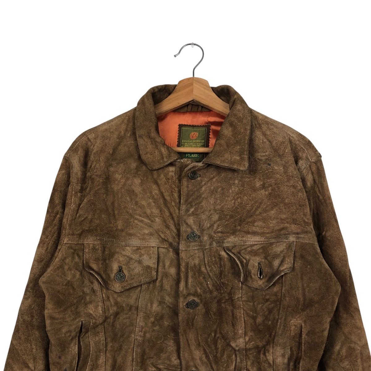 Issey Miyake 📌Vintage Biker Leather Jacket Flare Big Logo Lining Size US M / EU 48-50 / 2 - 4 Thumbnail