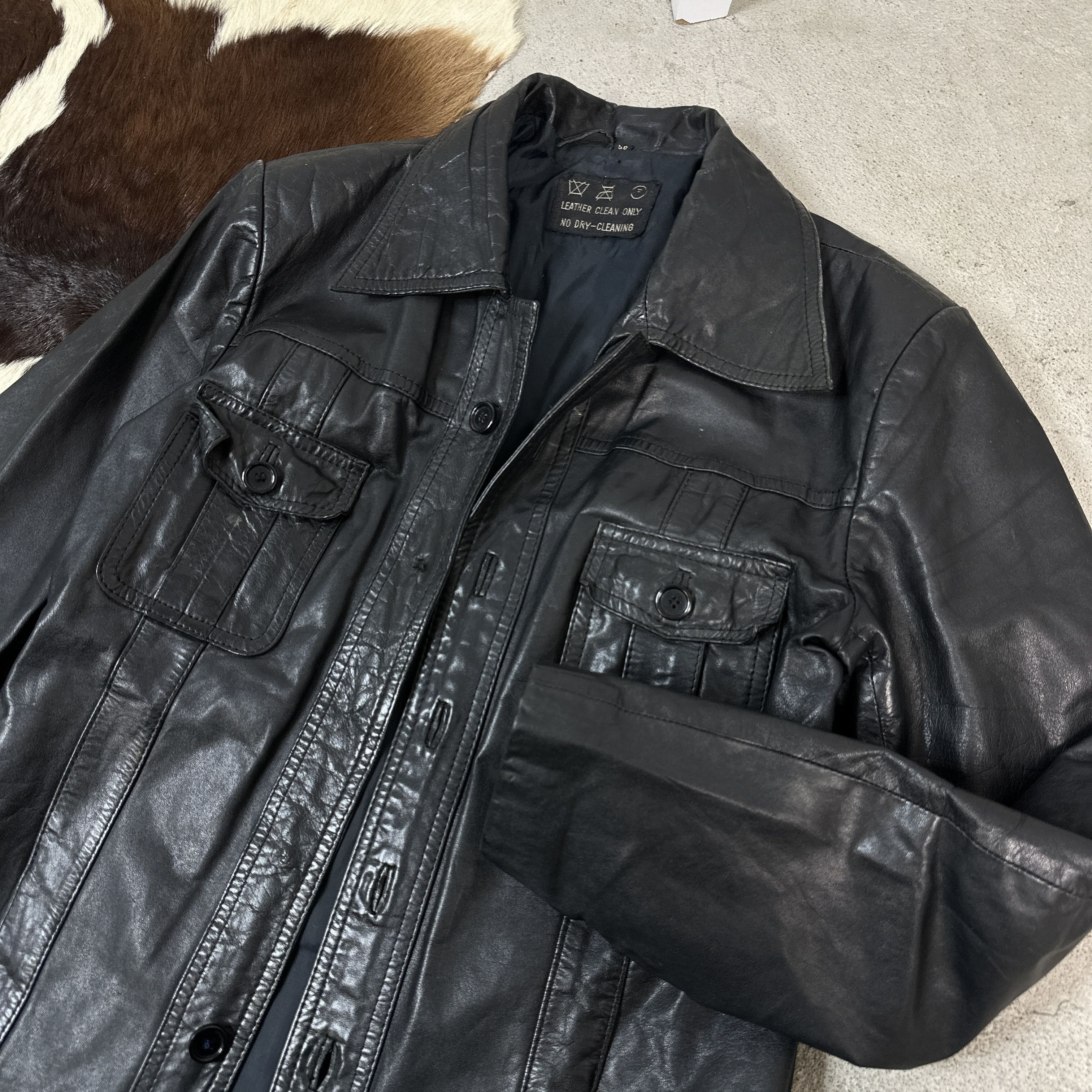 Vintage Vintage Leather Coat Size L / US 10 / IT 46 - 3 Thumbnail