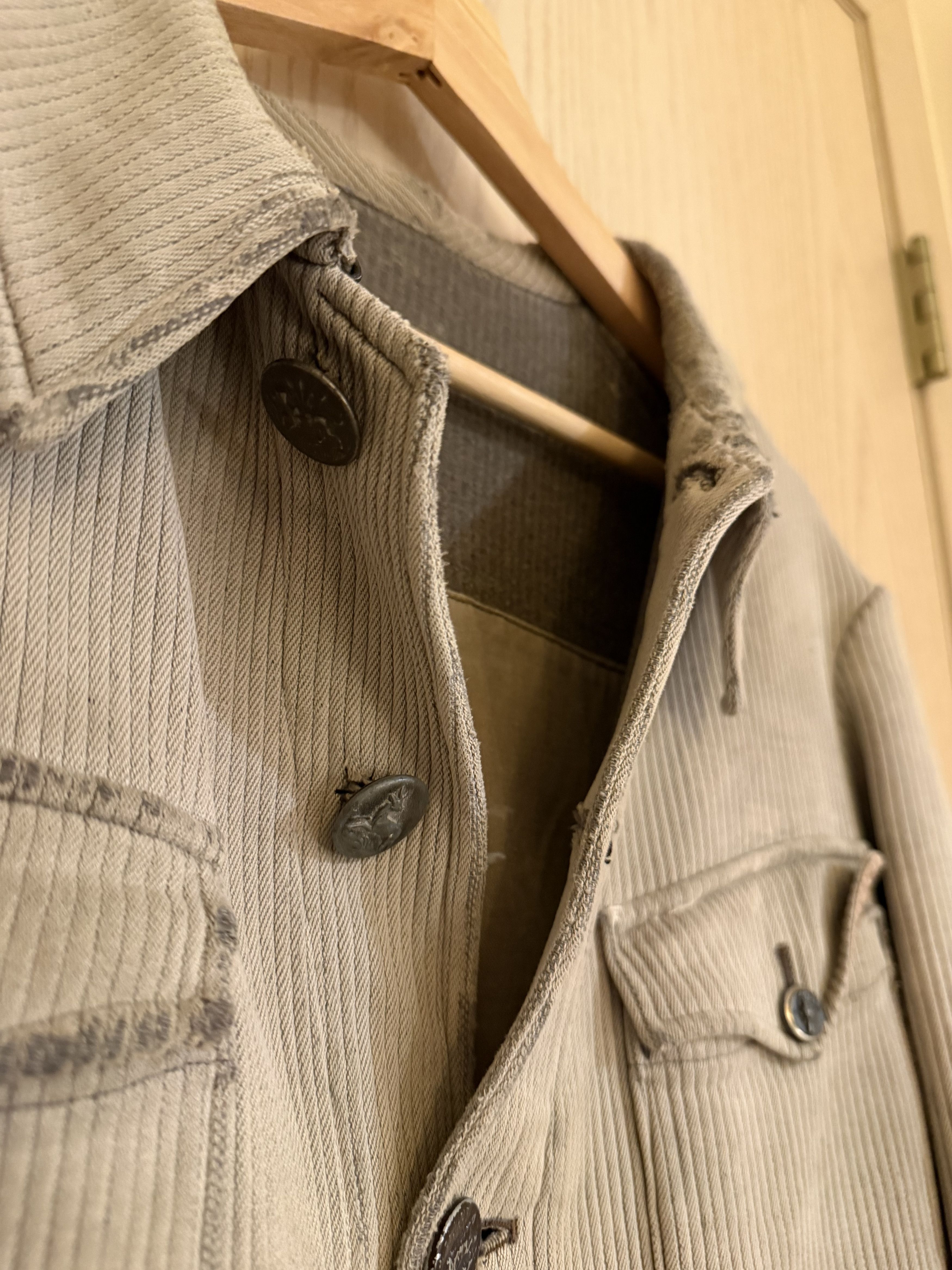 Vintage 1920s - 1950s Antique French chore jacket Size US S / EU 44-46 / 1 - 3 Thumbnail