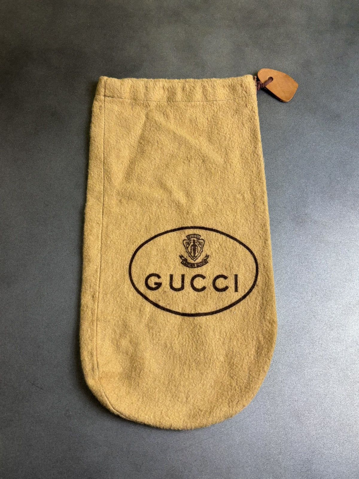 Gucci × Vintage 1970s Gucci Dust Bag 70s Vintage Gucci Bag Shoe Felt Soft Size ONE SIZE - 1 Thumbnail