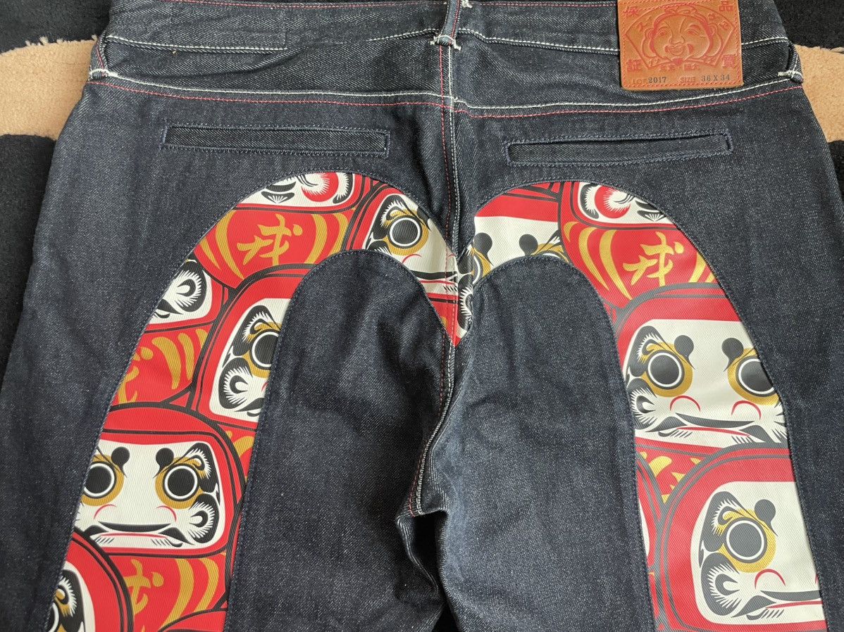 Evisu × Vintage EVISU Bodhidharma daicock style denim jeans size：36x34 Size US 36 / EU 52 - 7 Thumbnail