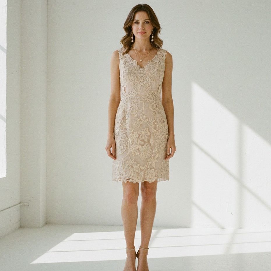 KOBI HALPERIN KOBI HALPERIN Emme Lace Dress in Champagne beige Size M / US 6-8 / IT 42-44 - 2 Thumbnail