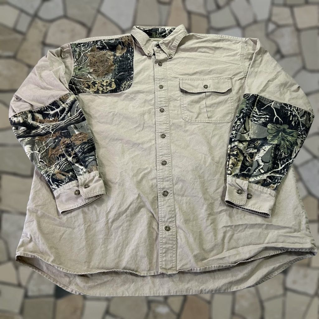 Vintage Cabela's Shirt Mens XLT Beige Camo Patch Long Sleeve Button Up Hunting Outdoor Size US XL / EU 56 / 4 - 1 Thumbnail
