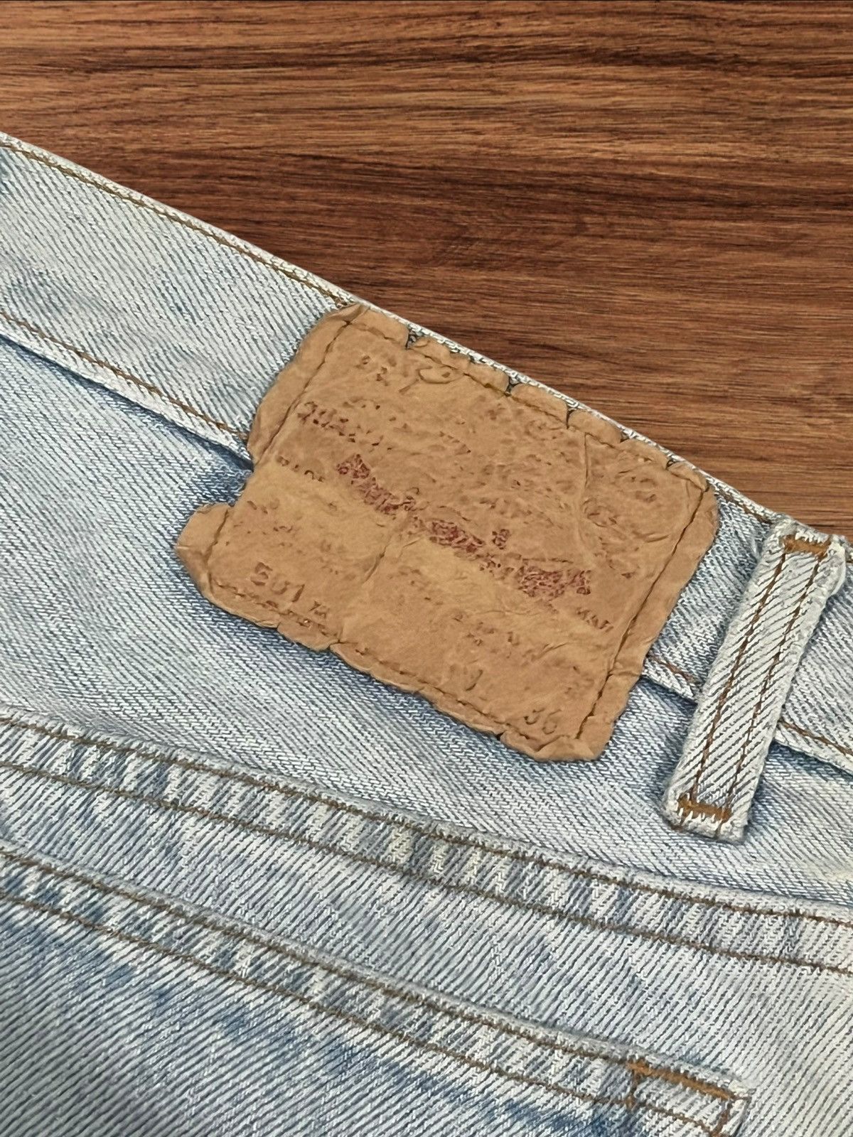 Levi's × Levi's Vintage Clothing Vintage 90s Levi’s 501 Paint Splat Washed Button Fly Jeans Size US 31 - 12 Thumbnail