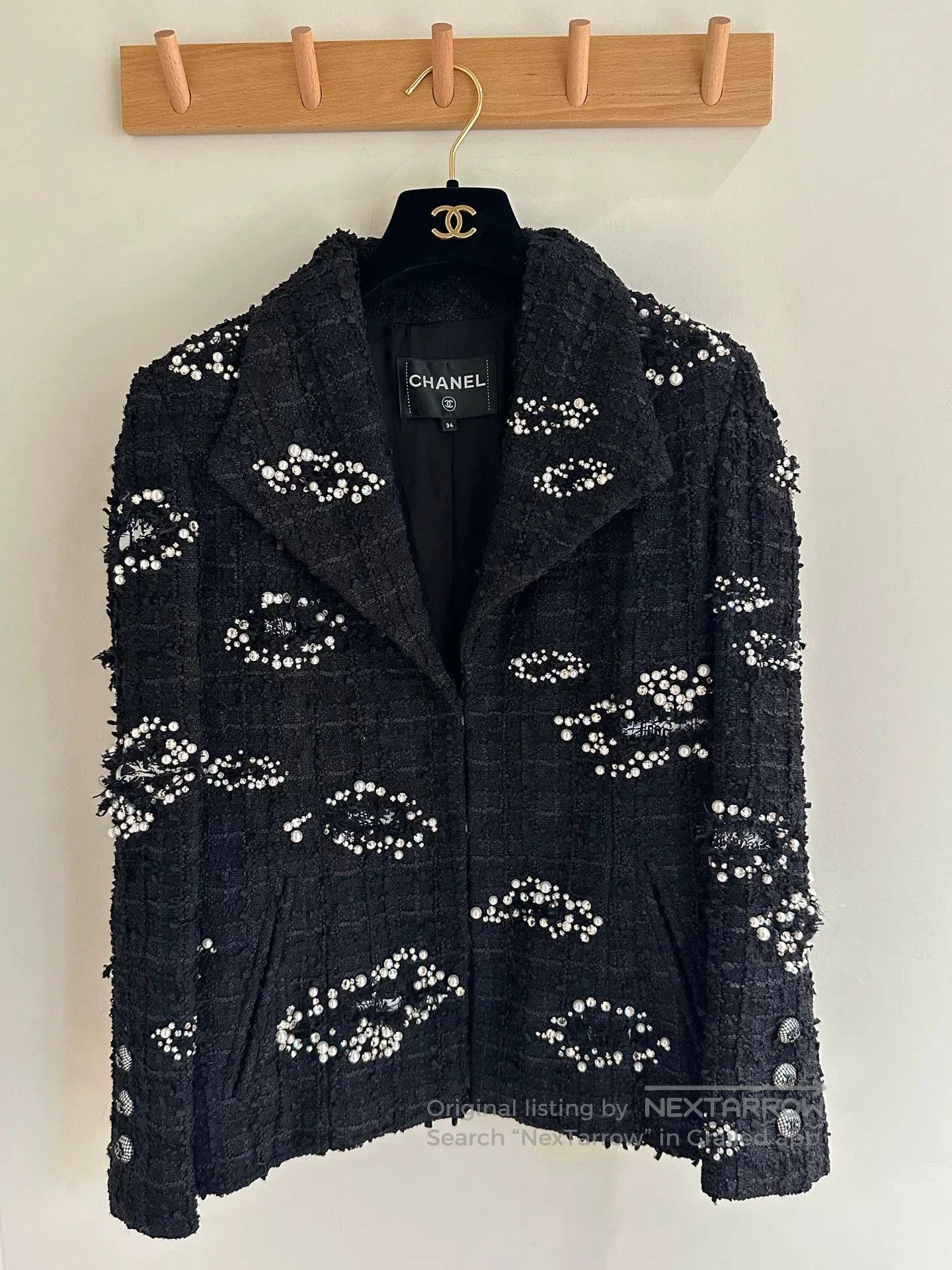 Chanel Chanel 2022 Black Pearl Crystal Jacket. Size US XS / EU 42 / 0 - 1 Thumbnail