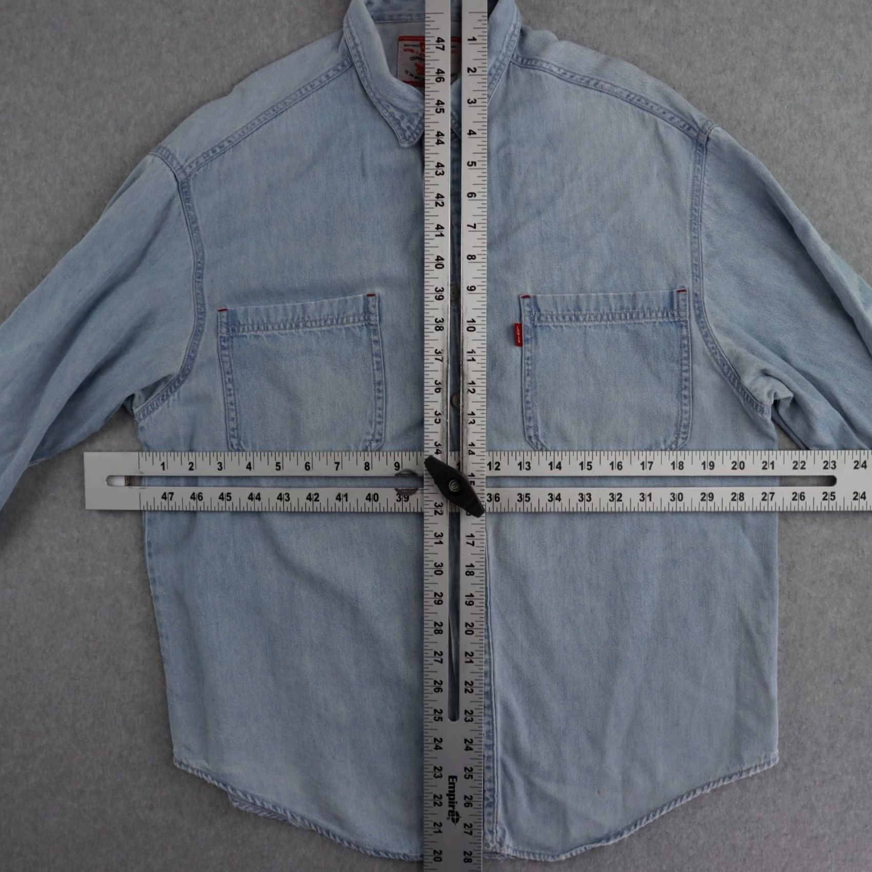 Levi's VINTAGE Levi's Shirt Men XL Blue Denim Jacket with Pockets Size US 36 / EU 52 - 2 Thumbnail