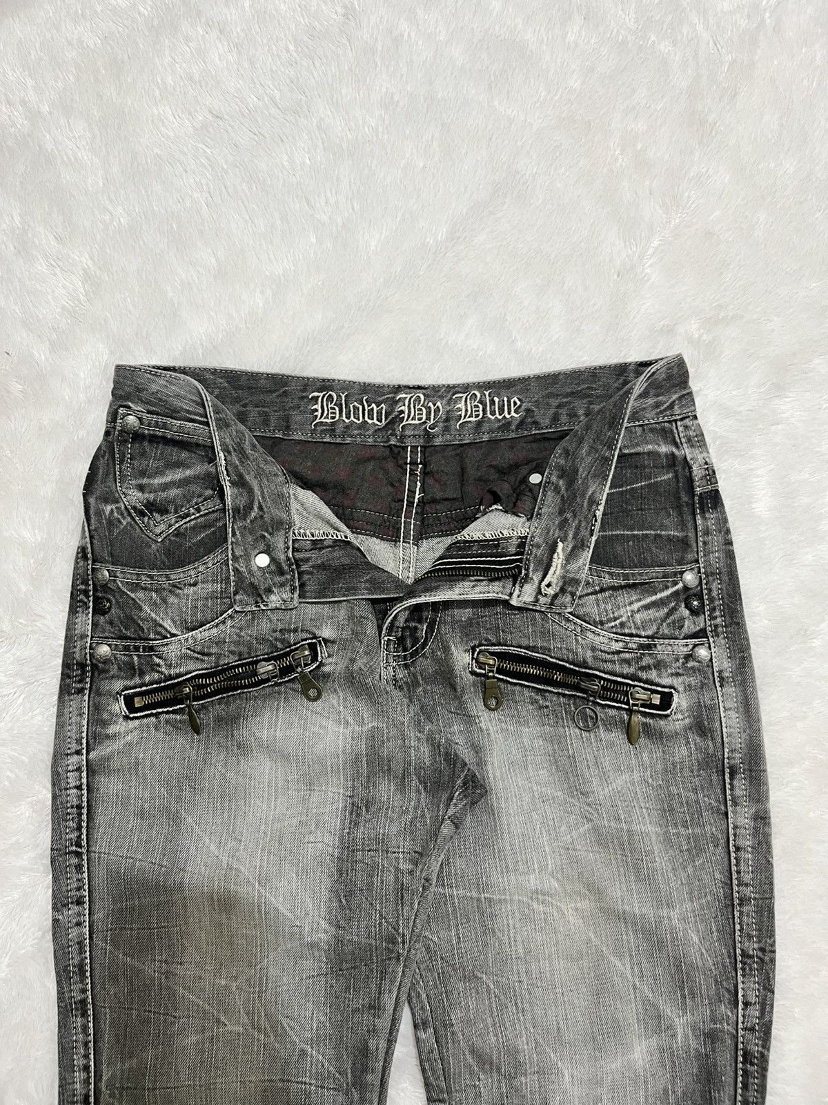 Other Blow By Blue Japanese Gothic Punk Zipper Washed Denim Jeans Size US 28 / EU 44 - 9 Thumbnail