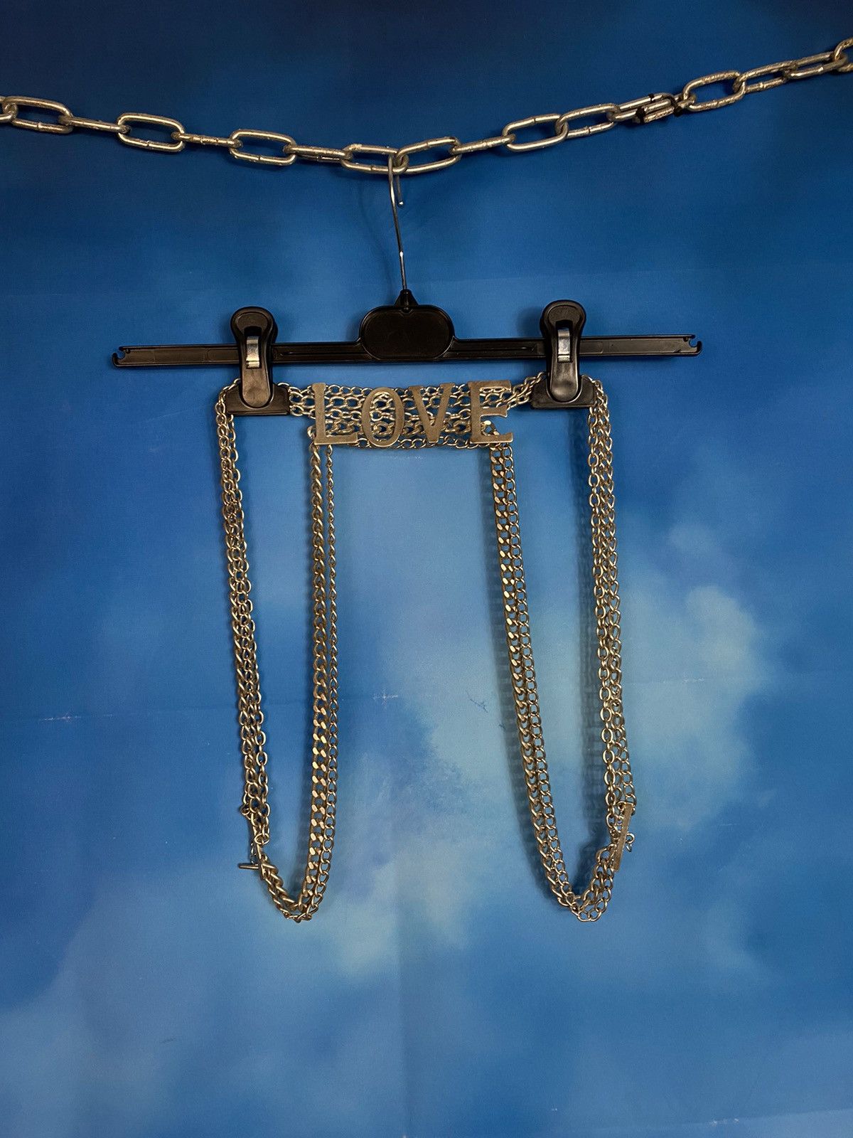Japanese Brand × Vintage Metal Chain Belt y2k “Love” D&G style Size ONE SIZE - 3 Thumbnail