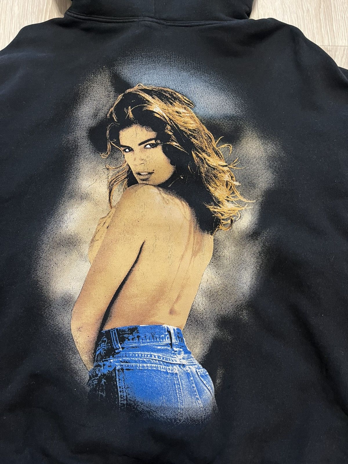 RE/DONE Re/Done Cindy Crawford Black Hoodie Big Logo Cindy USA Made Size US S / EU 44-46 / 1 - 2 Thumbnail