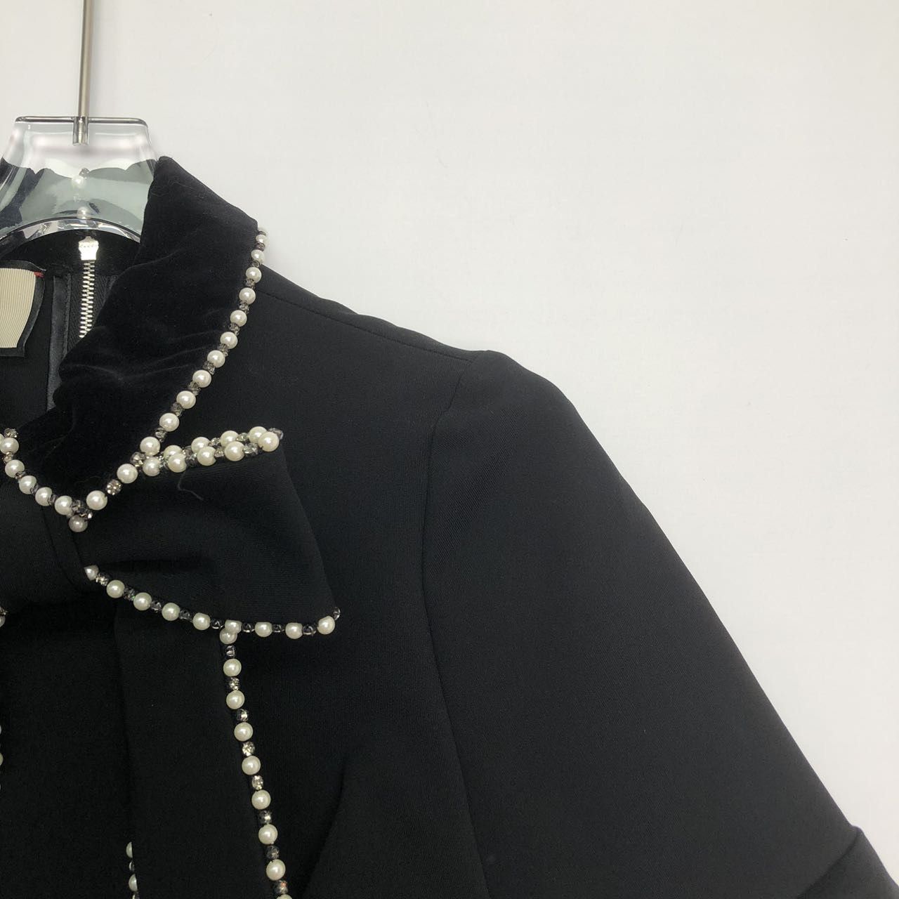Gucci Gucci Black Velvet Spliced Dress K26WX Size XS / US 0-2 / IT 36-38 - 3 Thumbnail