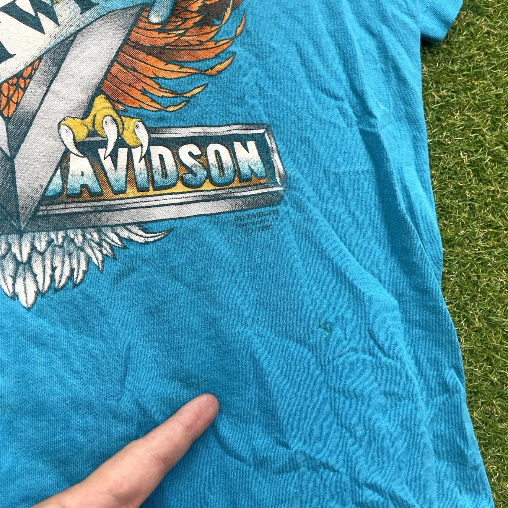 Harley Davidson Harley-Davidson Shirt Mens L Blue 1990s Vintage Graphic Tee Motorcycle USA 3D Emblem concep t Size US L / EU 52-54 / 3 - 5 Thumbnail