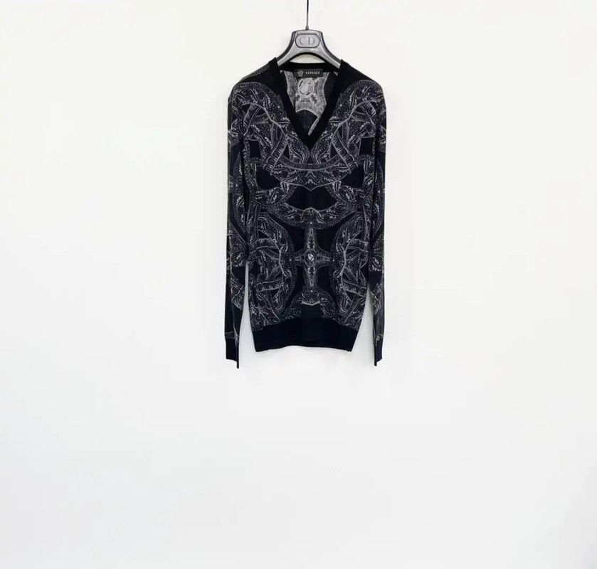 Versace Versace Black Wool Long Sleeve Pullover 0089 Size US S / EU 44-46 / 1 - 1 Thumbnail