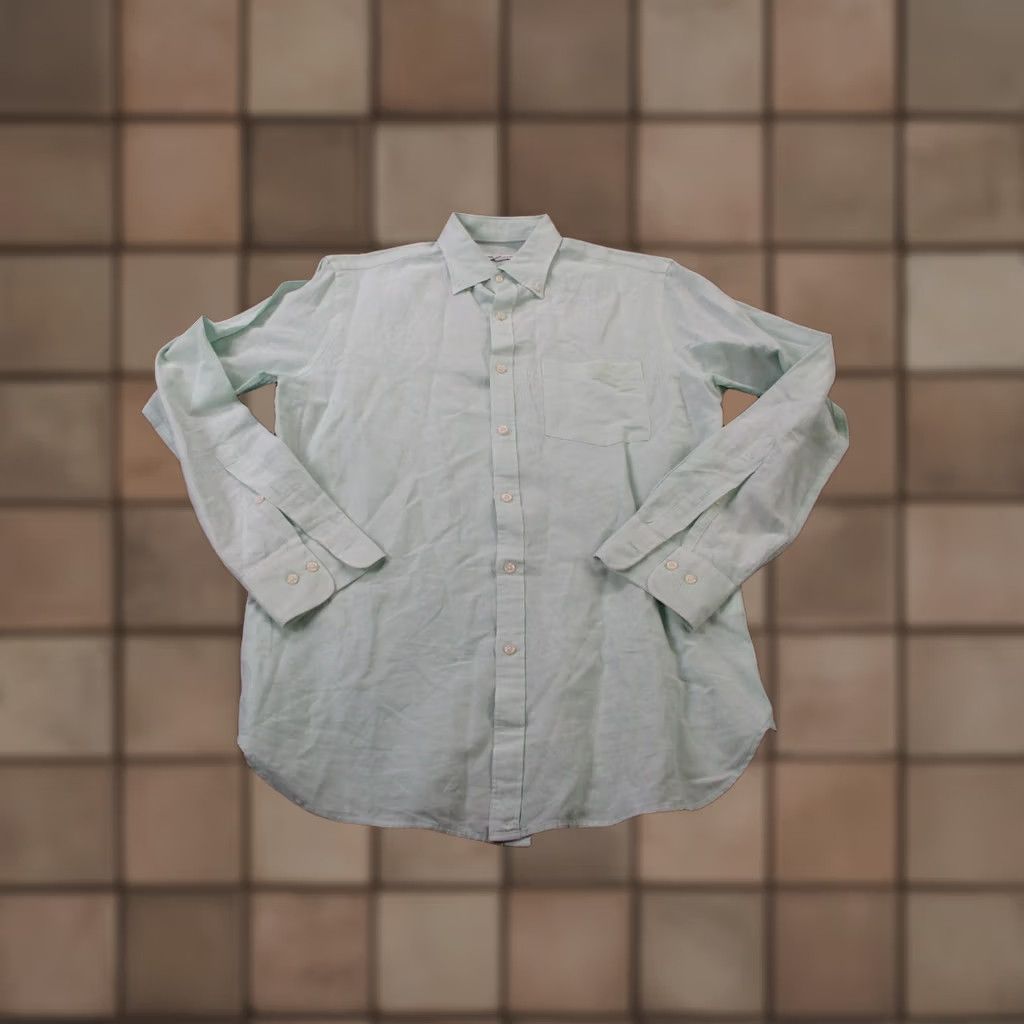 Peter Millar Peter Millar Shirt Mens M Green Linen Silk Blend Lightweight Preppy Business Button-Up Collared Long Sleeve Size US M / EU 48-50 / 2 - 1 Thumbnail