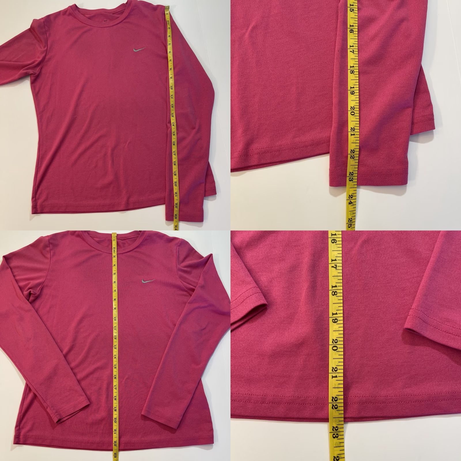 Nike Nike Dri Fit Mini Swoosh Base Layer M Long Sleeve Athletic Sports Run Shirt Womens Pink Blue 100% Polyester Compression Activewear Long Sleeve Size M / US 6-8 / IT 42-44 - 8 Thumbnail