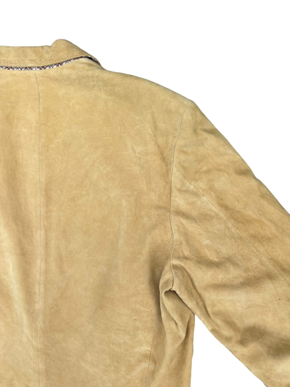 Mademoiselle Non Non Papas Japan Patina Suede Sheepskin Leather Blazer Jacket Size US L / EU 52-54 / 3 - 21 Thumbnail