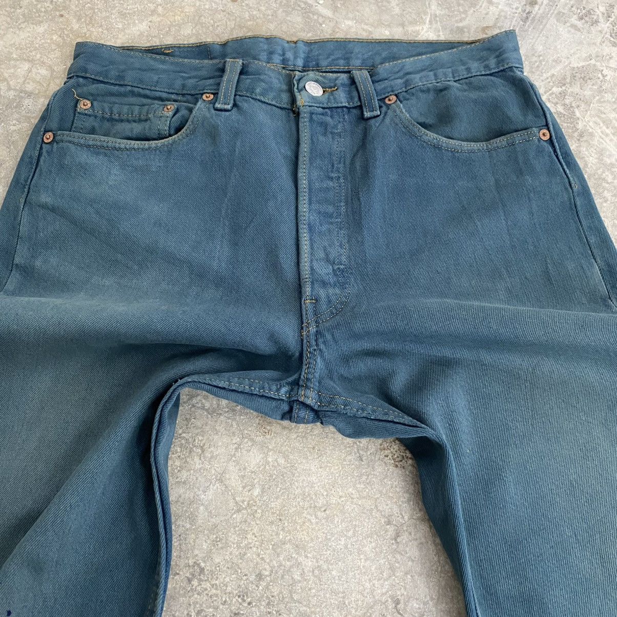 Levi's Vintage Late 80’s Levis 501 Faded Hunter Green Jeans Size US 32 / EU 48 - 7 Thumbnail