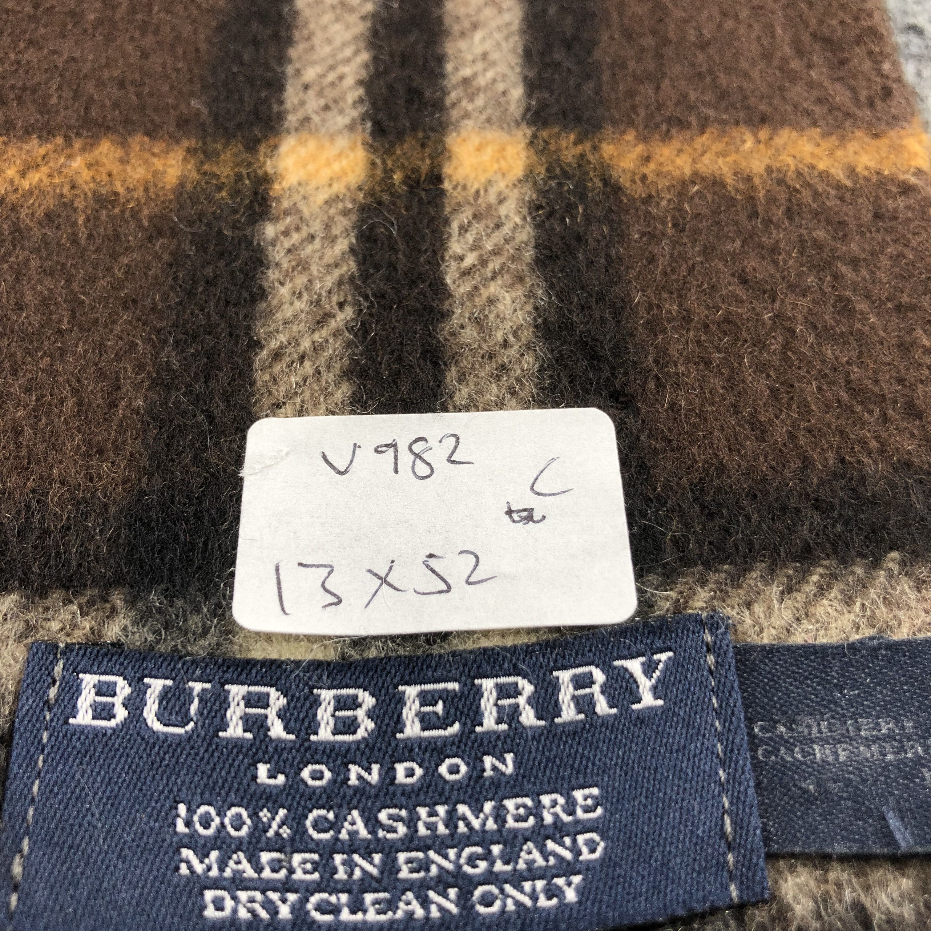 Burberry Burberry Nova Check Brown Scarf Muffler Cashmere V982 Size ONE SIZE - 7 Thumbnail