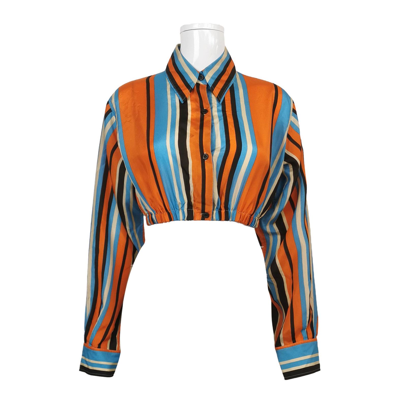 Prada Prada Colorful Striped Long Sleeve Shirt 0089 Size XS / US 0-2 / IT 36-38 - 1 Thumbnail