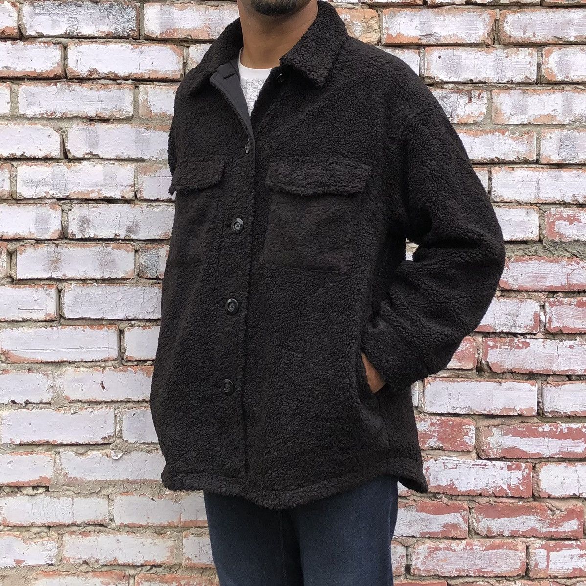 GU Japanese Brand Gu Sherpa Button Up Jacket Size US XL / EU 56 / 4 - 3 Thumbnail