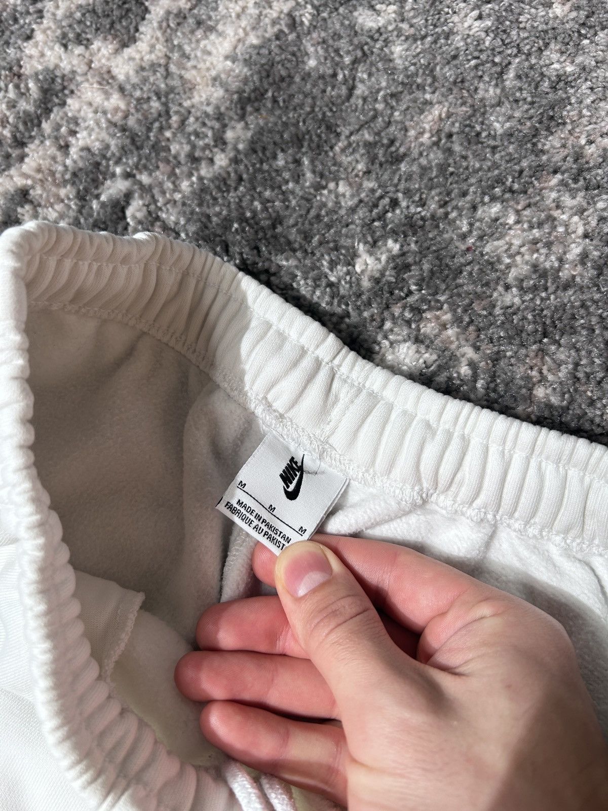 Nike × Vintage Vintage 90's Nike Heavy Cotton White Track Pants Big Logo Size US 32 / EU 48 - 12 Thumbnail
