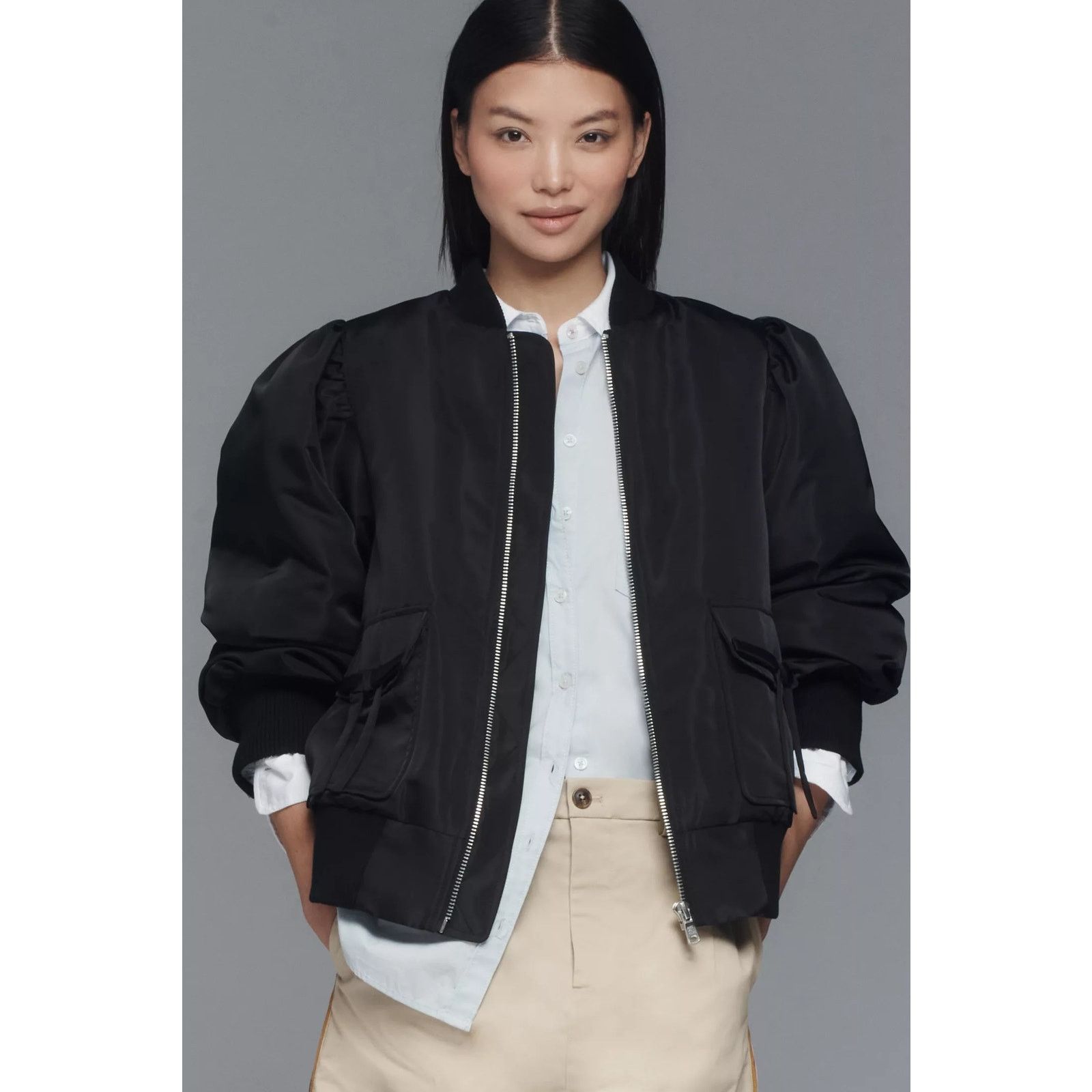 Anthropologie New Avec Les Filles Oversized Bomber Jacket $178 Medium Size M / US 6-8 / IT 42-44 - 3 Thumbnail