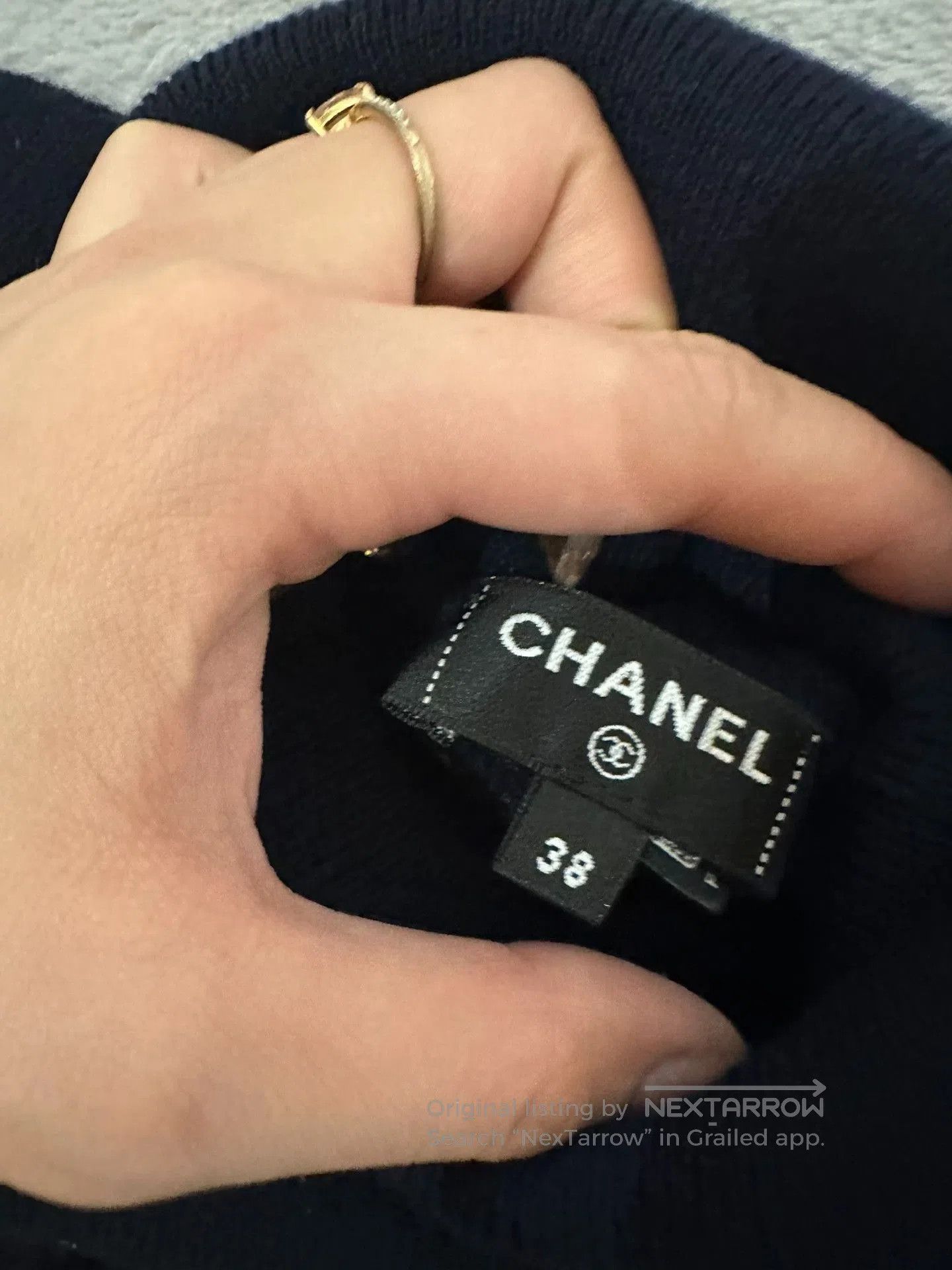 Chanel Chanel Dark Blue Decorative Collar Sweater. Size M / US 6-8 / IT 42-44 - 2 Thumbnail