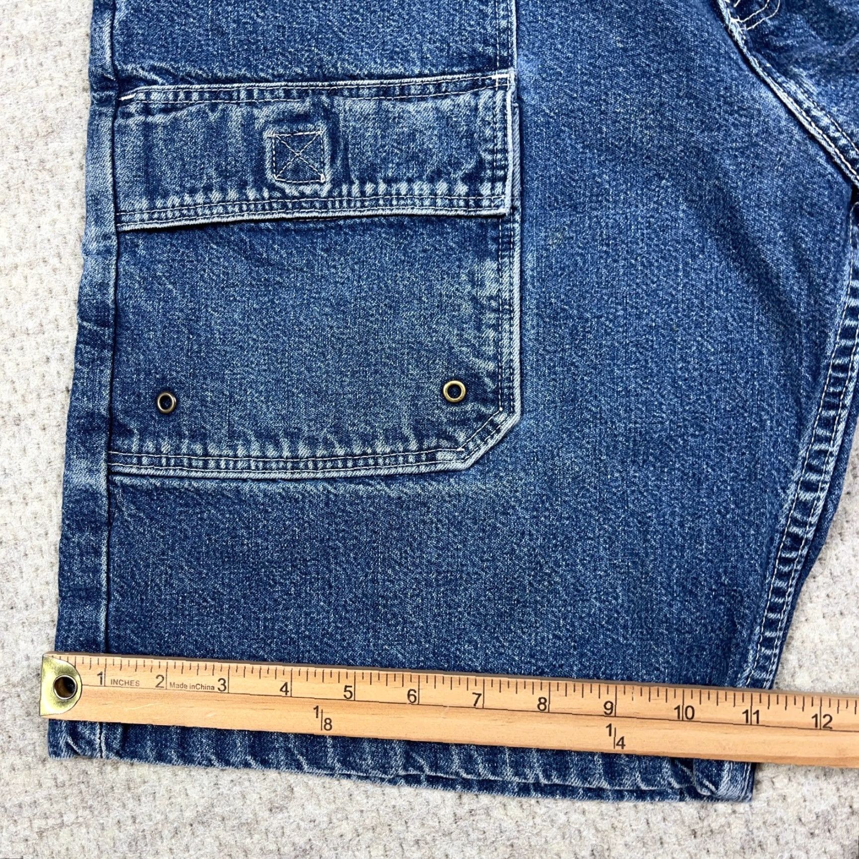 Wrangler VINTAGE Wrangler Cargo Shorts Men 32 Denim Blue 5-Pocket Relaxed Baggy Jorts Work Wear 90s Rockabilly Hip Hop Grunge Classic Mens Size US 32 / EU 48 - 6 Thumbnail