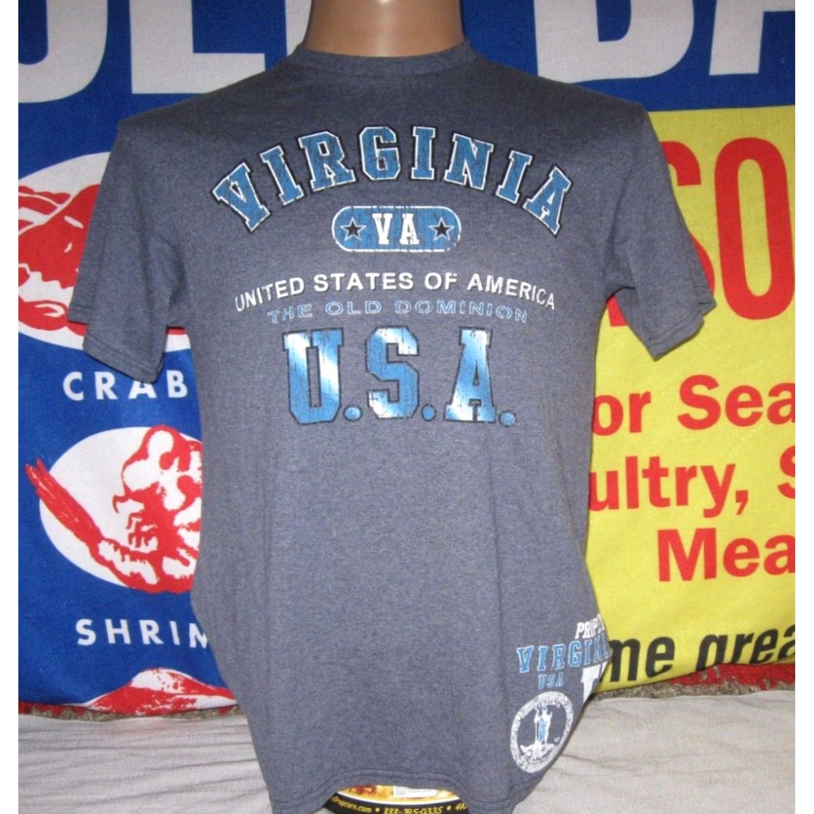 Delta VIRGINIA USA Old Dominion Graphic T Shirt NEW Men's Medium Guys CAVALIER STATE Size US M / EU 48-50 / 2 - 2 Thumbnail