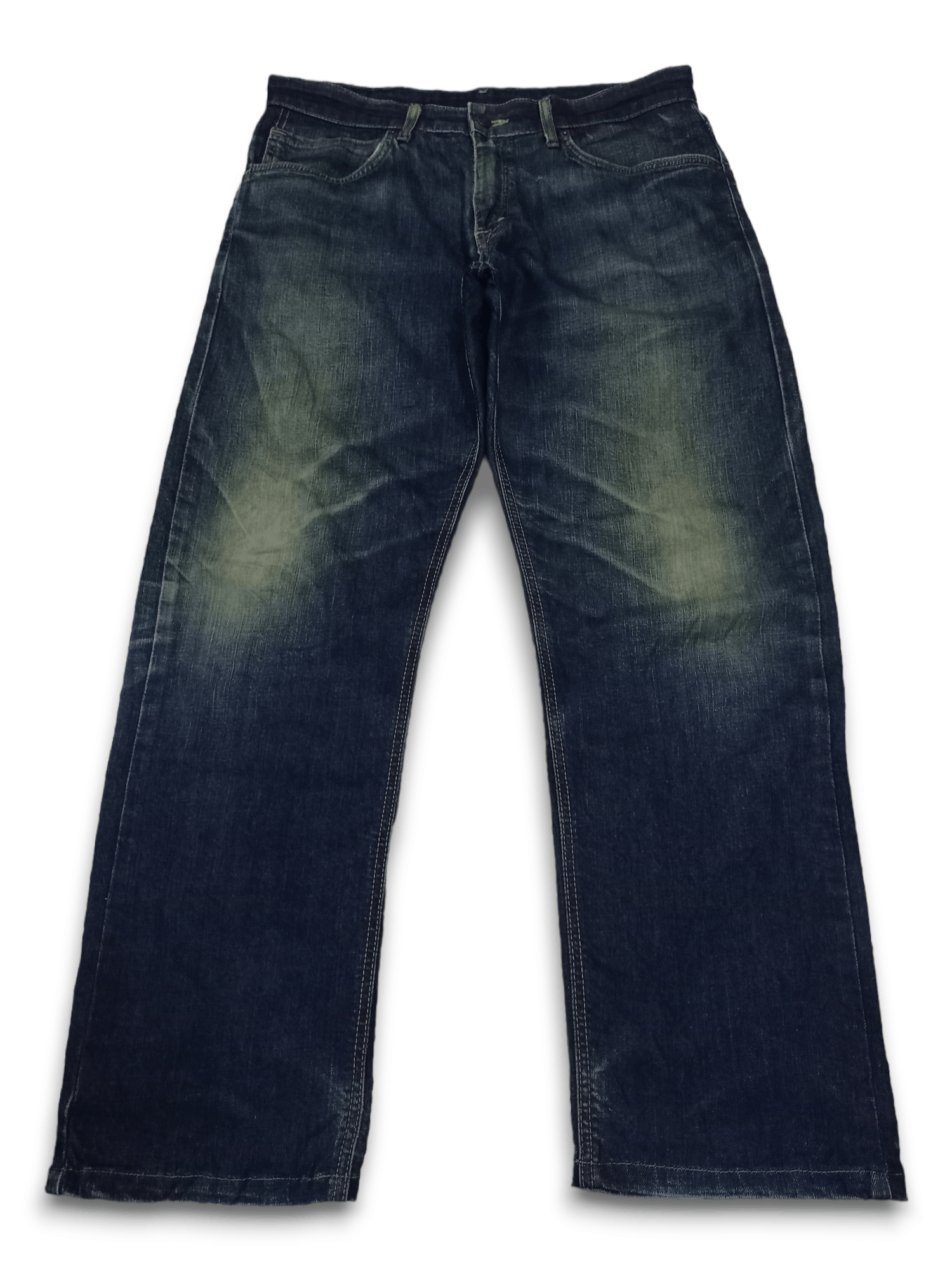 image of Distressed Denim x Edwin Xv Exclusive Vintage Mudwash Distressed Baggy Jeans in Blue (Size 35)