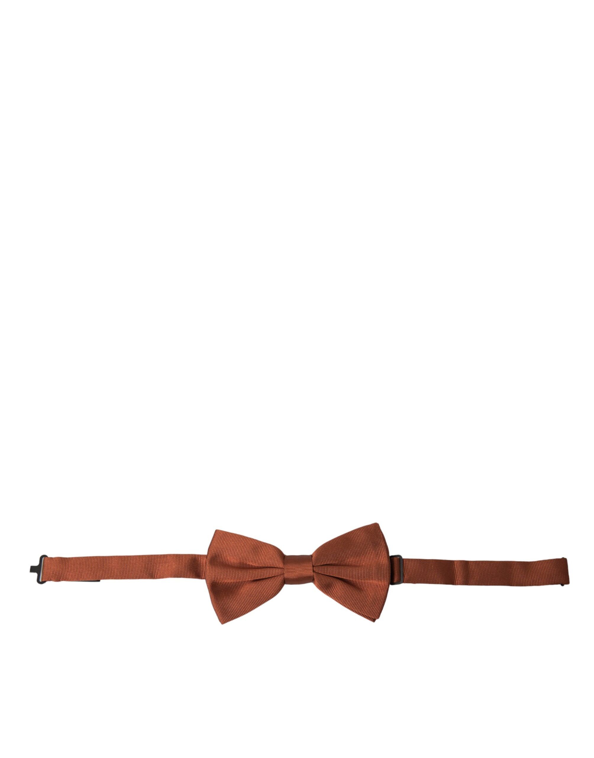 Dolce & Gabbana Brown Silk Adjustable Neck Men Bow Men's Tie Size ONE SIZE - 1 Thumbnail