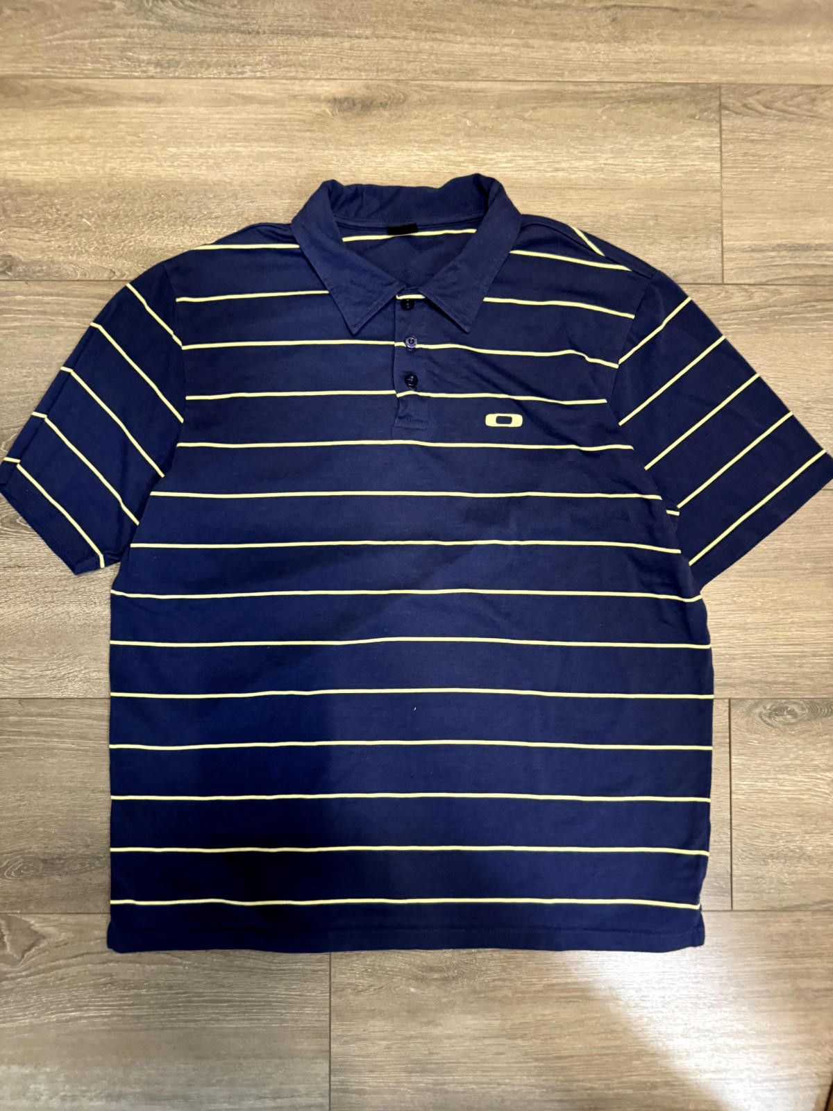 Oakley OAKLEY Casual SS Polo Shirt Blue & Yellow Striped Size US XL / EU 56 / 4 - 1 Thumbnail