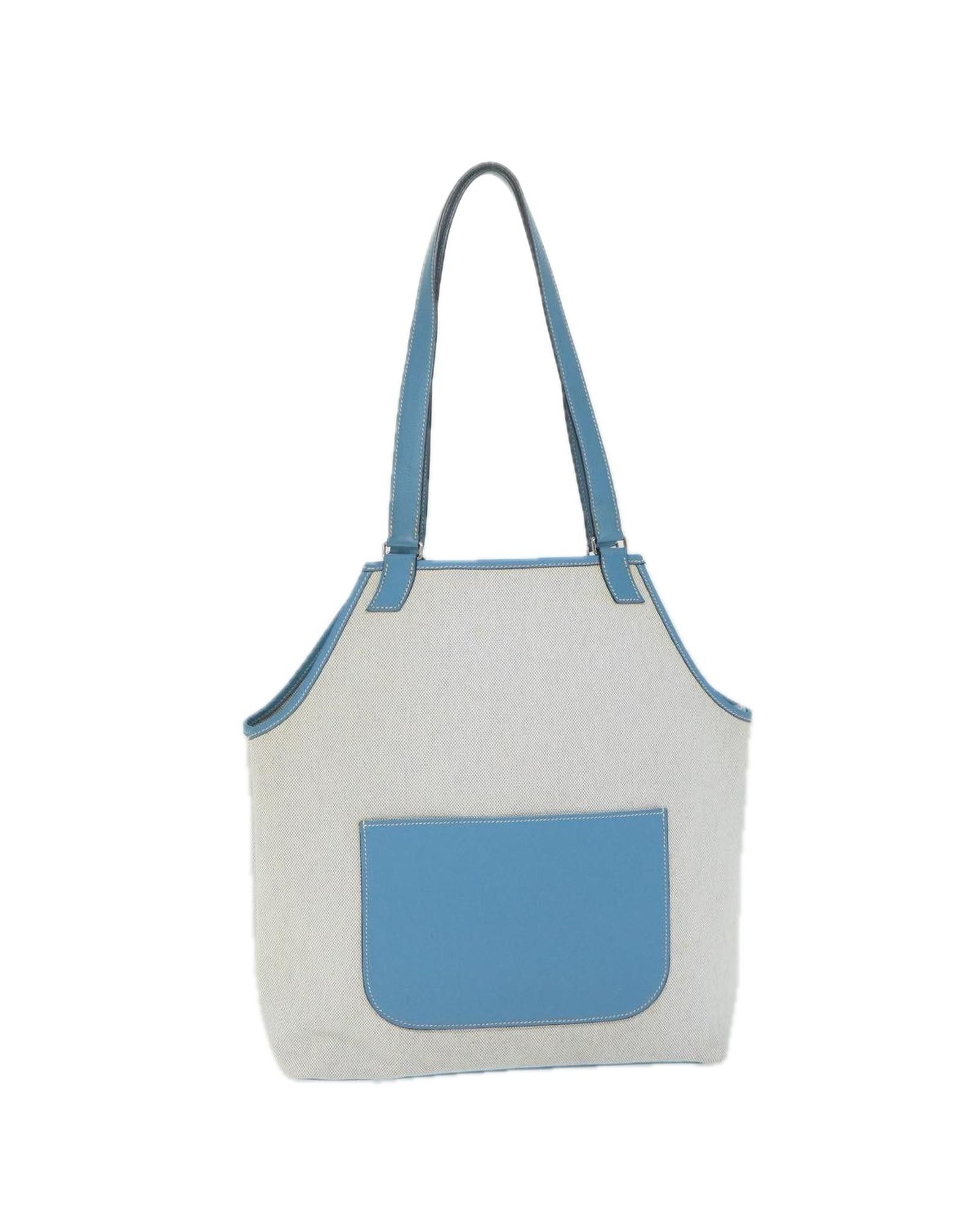 image of Hermes Canvas Tote Bag in Grey, Women's