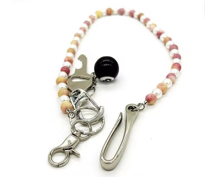 Vintage Handmade Bead Waist Chain Jeans Carabiner Size ONE SIZE - 4 Thumbnail