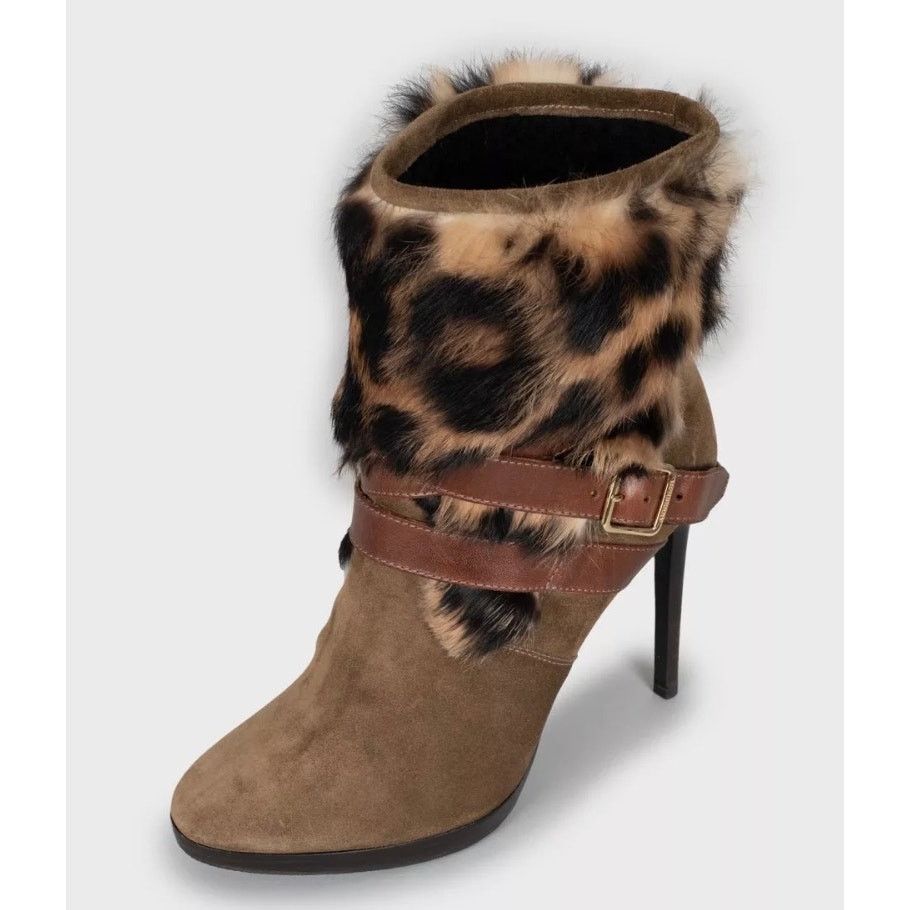 Burberry Burberry Suede Fur Trim Stiletto Heels Ankle Boots Sz.38.5 Size US 8.5 / IT 38.5 - 3 Thumbnail