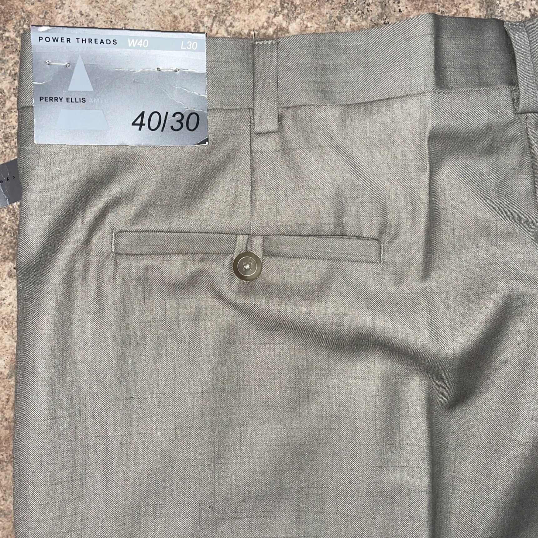Perry Ellis Perry Ellis Pants Mens 40x30 Beige Khaki Dress Pants NWT Regular Size 40 Inseam 30 Mens Size US 40 / EU 56 - 4 Thumbnail